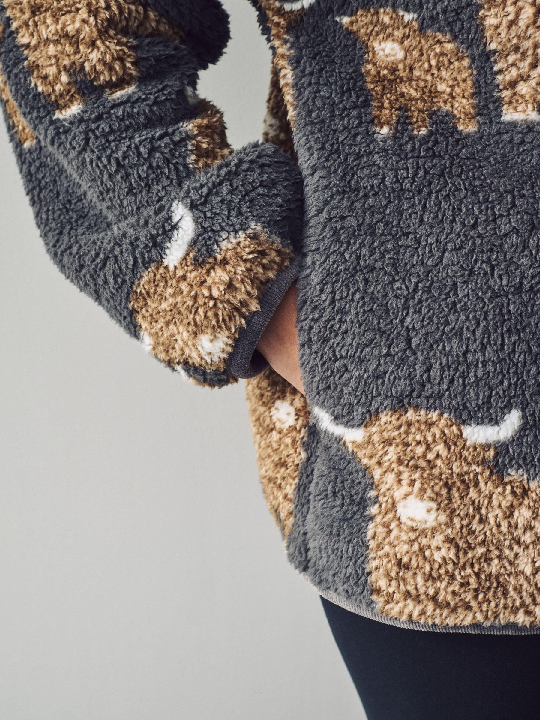 Next Hamish pile sherpa donna mezza zip L XL caldo