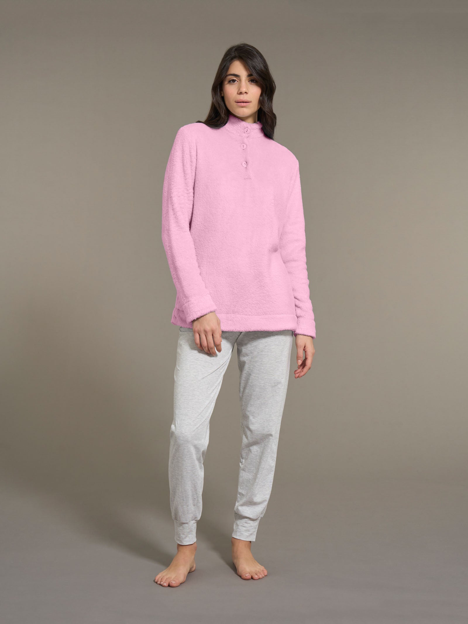 Ragno Pigiama Serafino Polar Fleece Mauve Mist Caldo