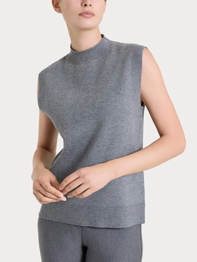 Ragno Four Seasons Maglia Smanicata Nera Viscosa
