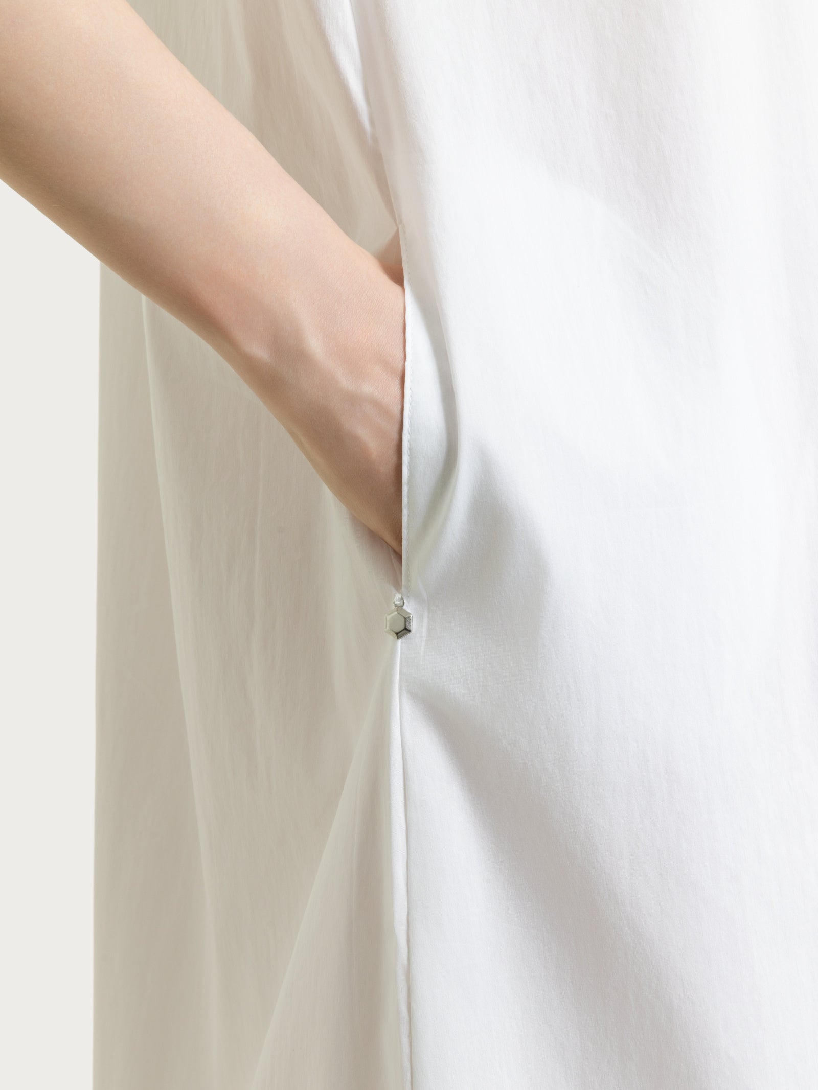 Ragno Abito Collo Camicia Poplin Cotone Bianco Manica Corta