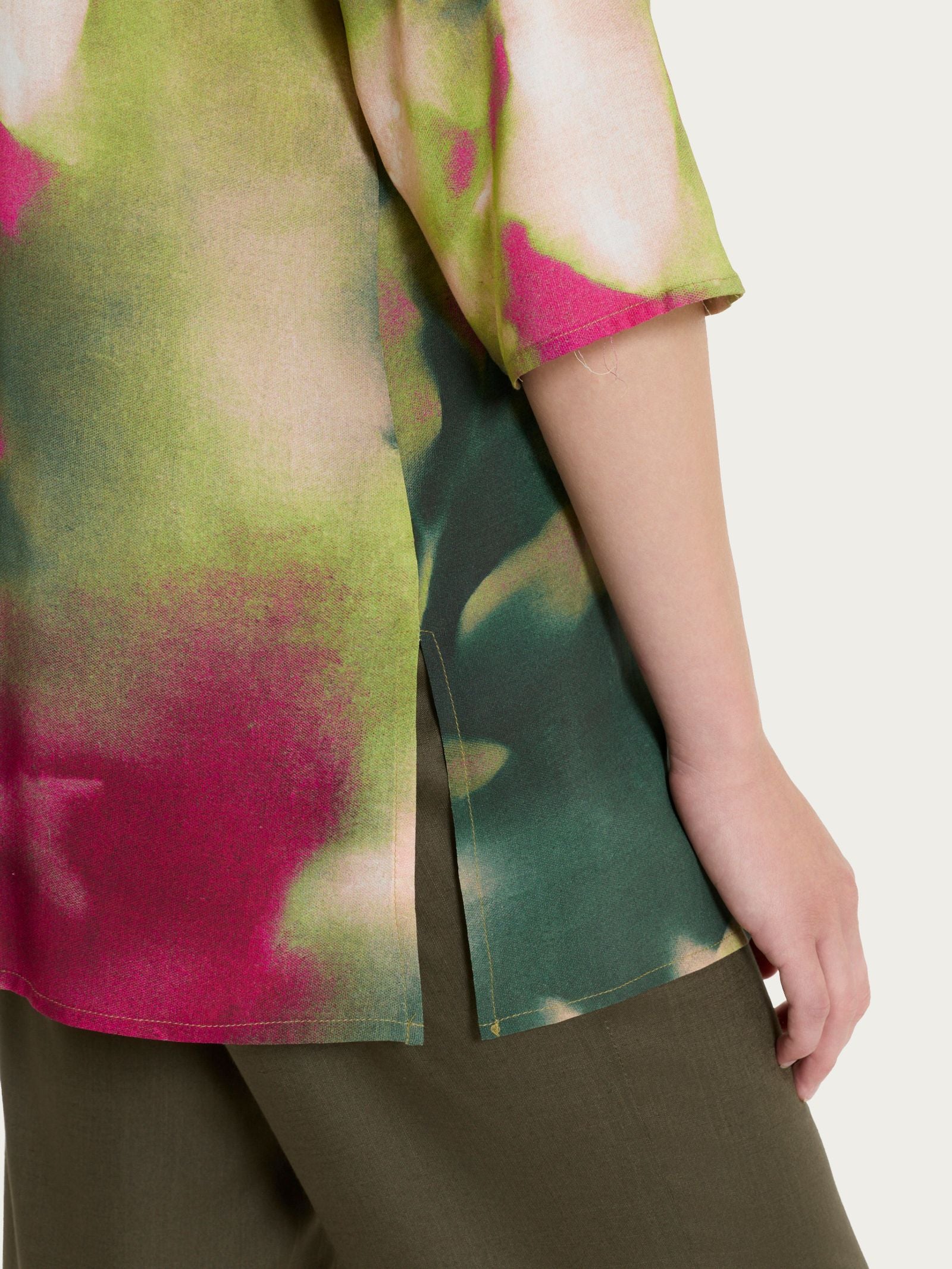Ragno EcoSeta Caftano marmorizzato copricostume Dark Olive
