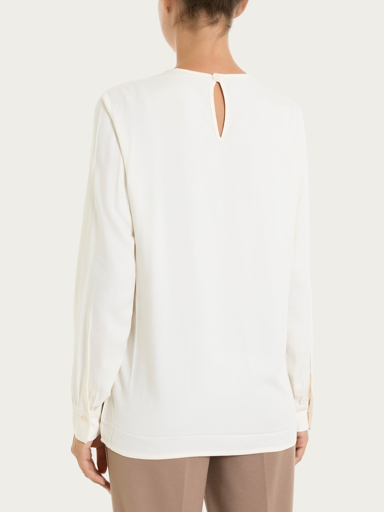 Ragno Winter Ecoseta Blusa Girocollo Avorio Viscosa