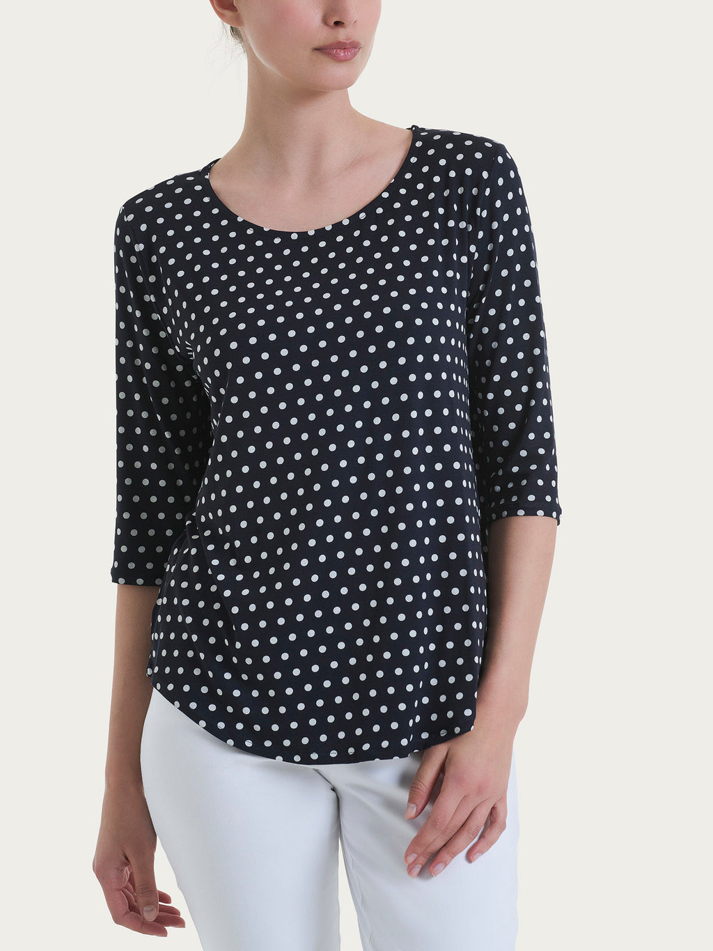 Ragno Viscose Summer T-Shirt Pois Fantasia Blu