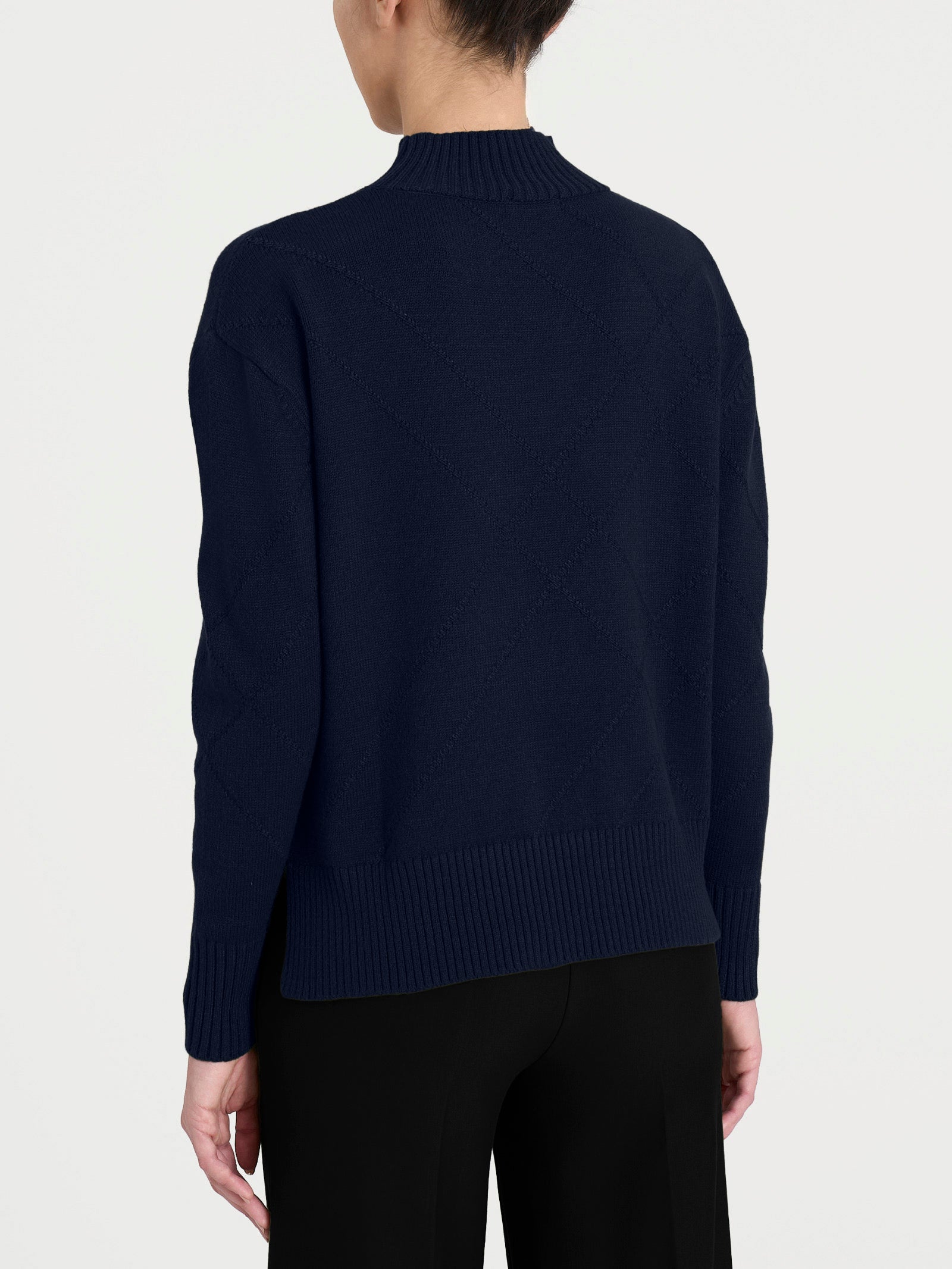 Ragno Super Soft Lupetto check diagonale maglia blu