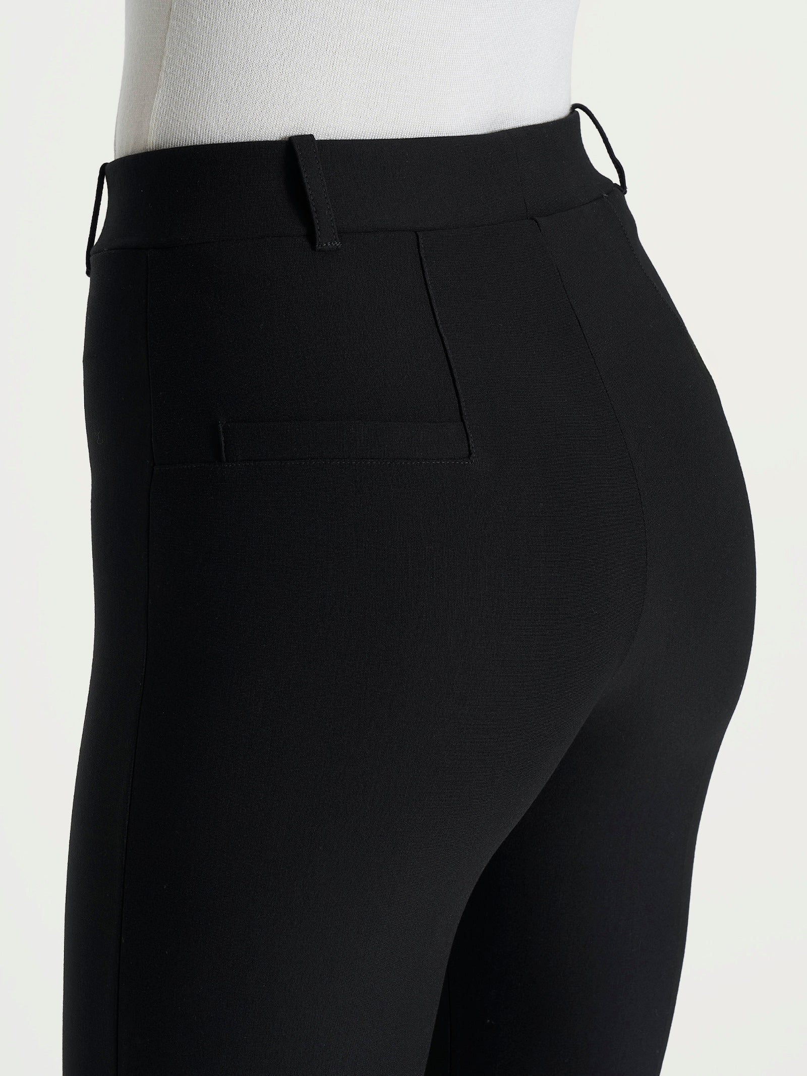 Ragno Compact pantalone slim dritto nero vita elasticizzata