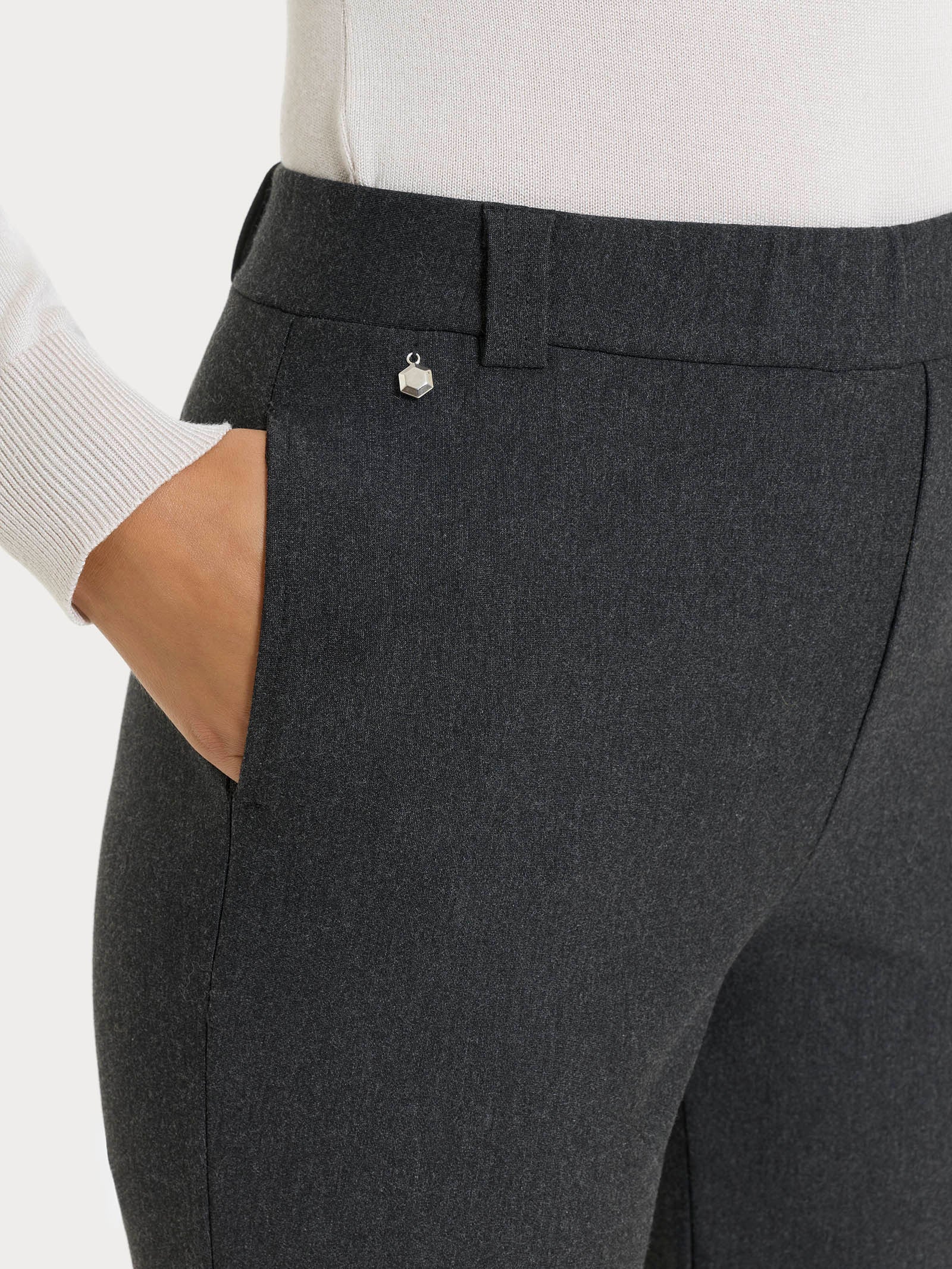 Ragno Compact The Straight Leg pantalone nero Oscuro Mel. vita elasticizzata