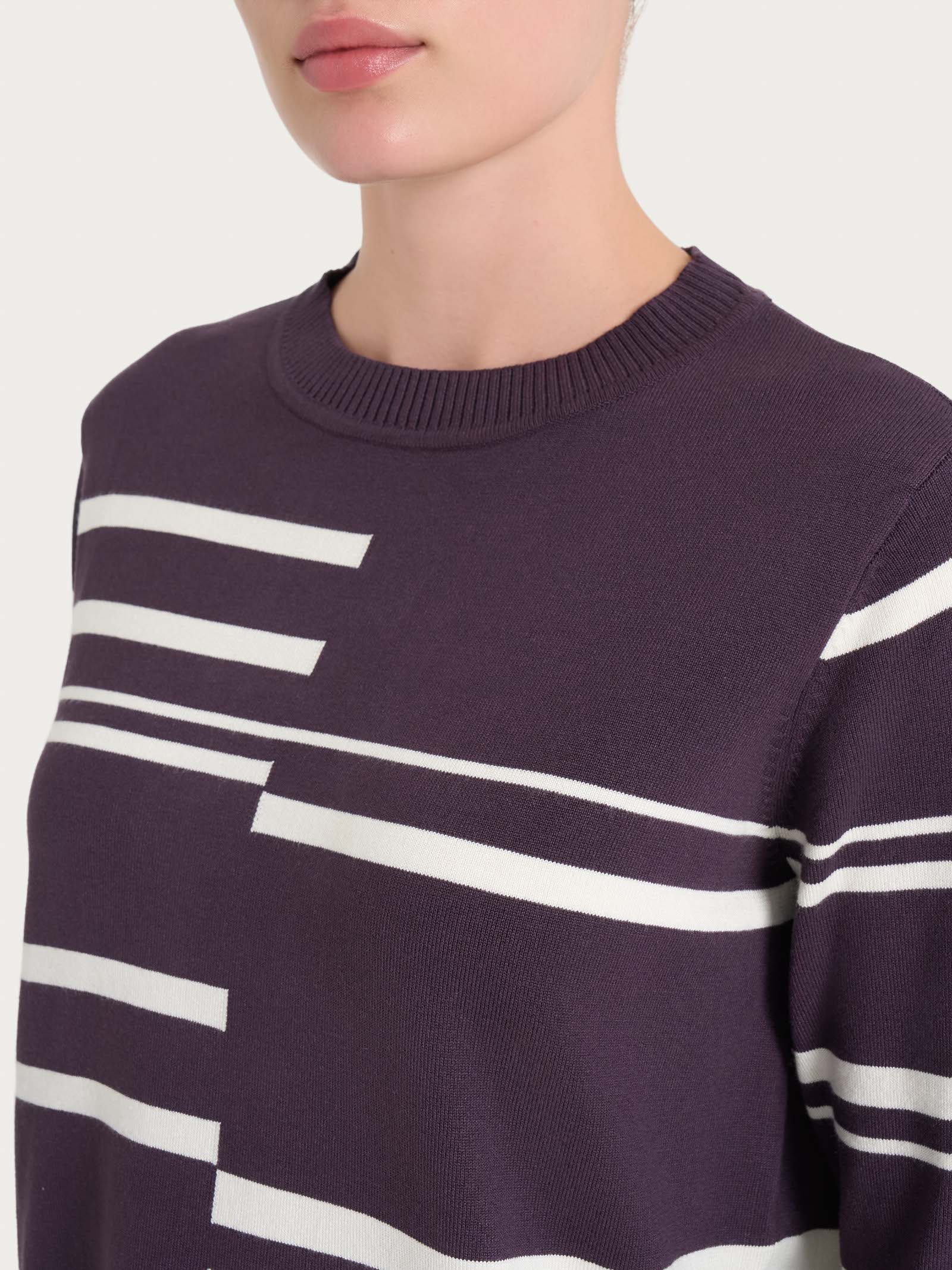 Ragno Four Seasons Maglia girocollo righe Plum Perfect
