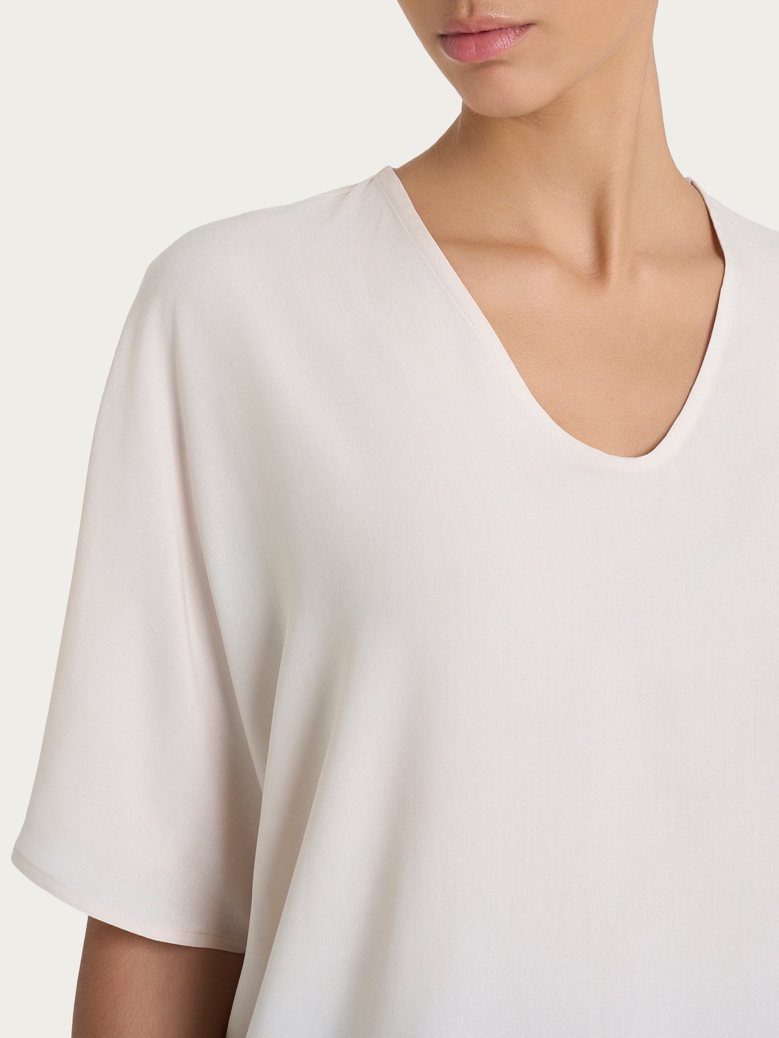 Ragno EcoSeta Blusa Scollo V Champignon Manica Gomito