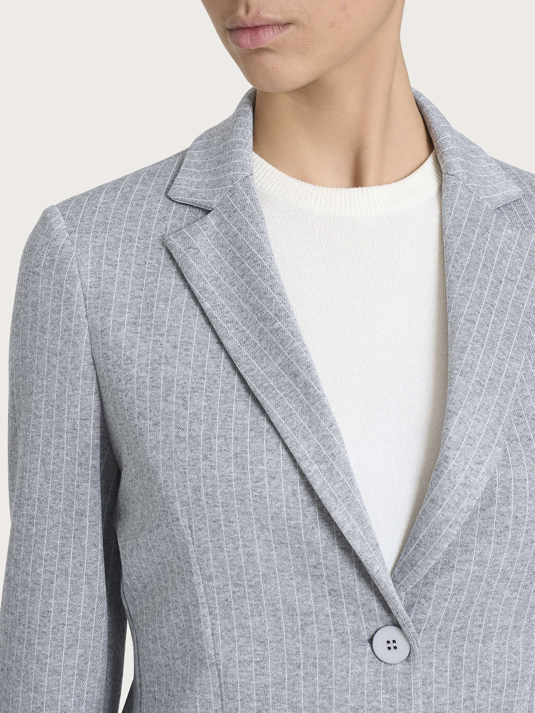 Ragno Compact Blazer gessato grigio punto Milano elasticizzato