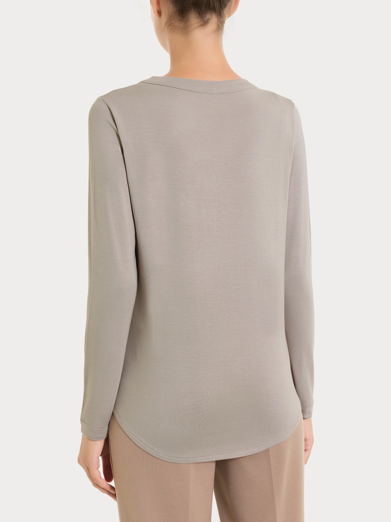 Ragno Eco Viscosa girocollo maglietta donna String manica lunga