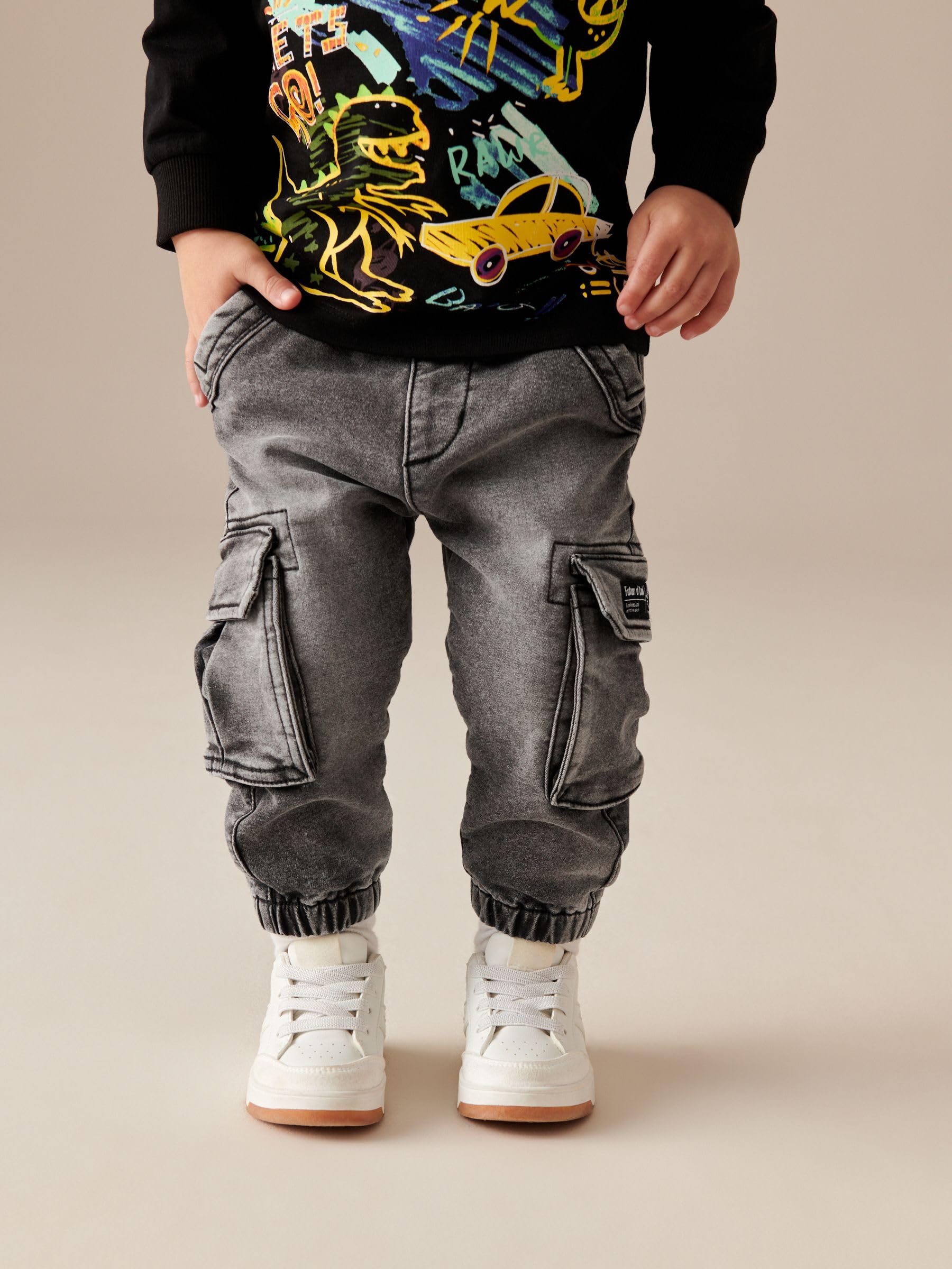 Next Jeans Cargo Bimbo Comodi 68-74 Grigio Denim