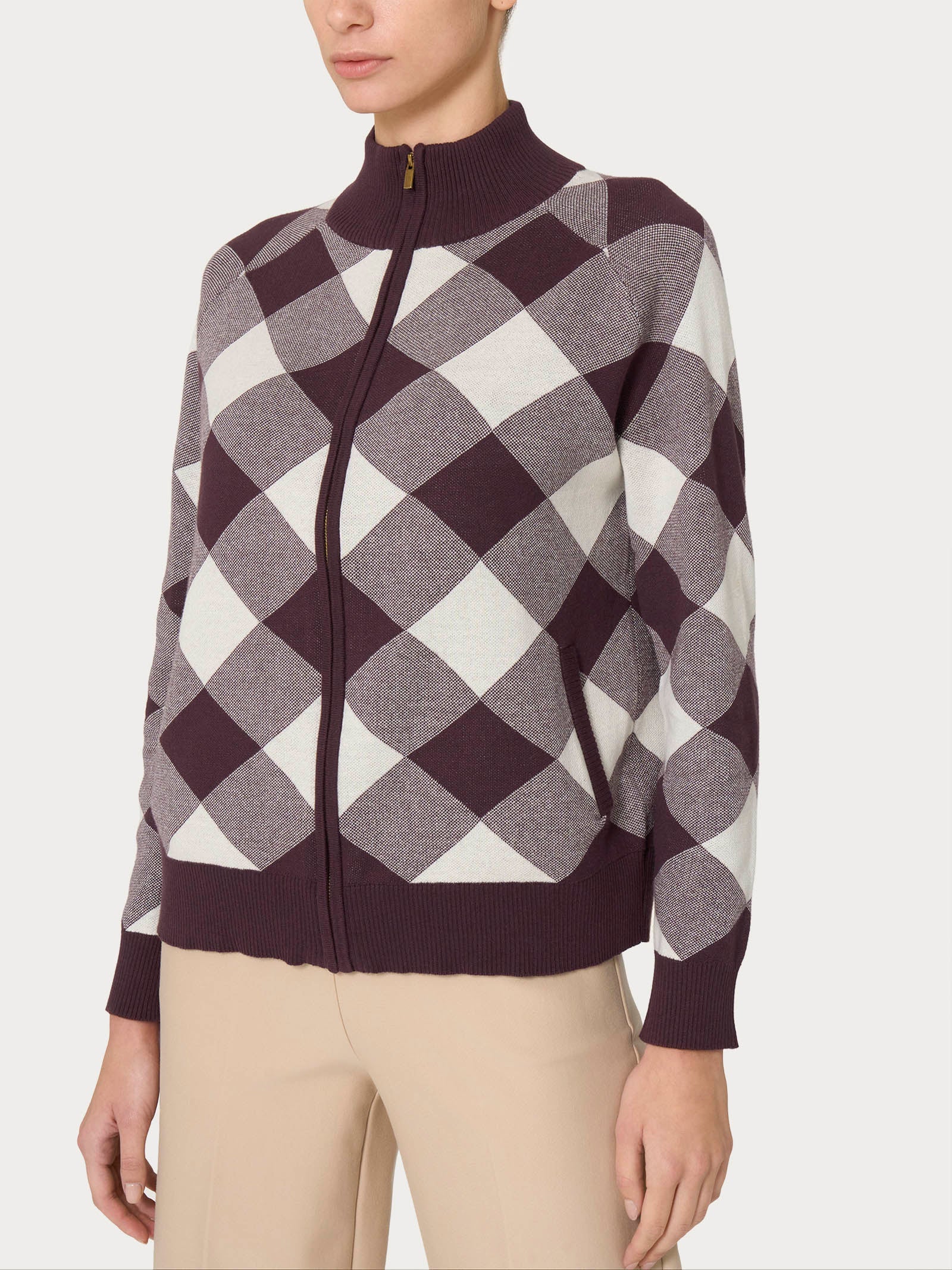 Ragno Winter Cotton bomber donna zip viola Plum Perfect