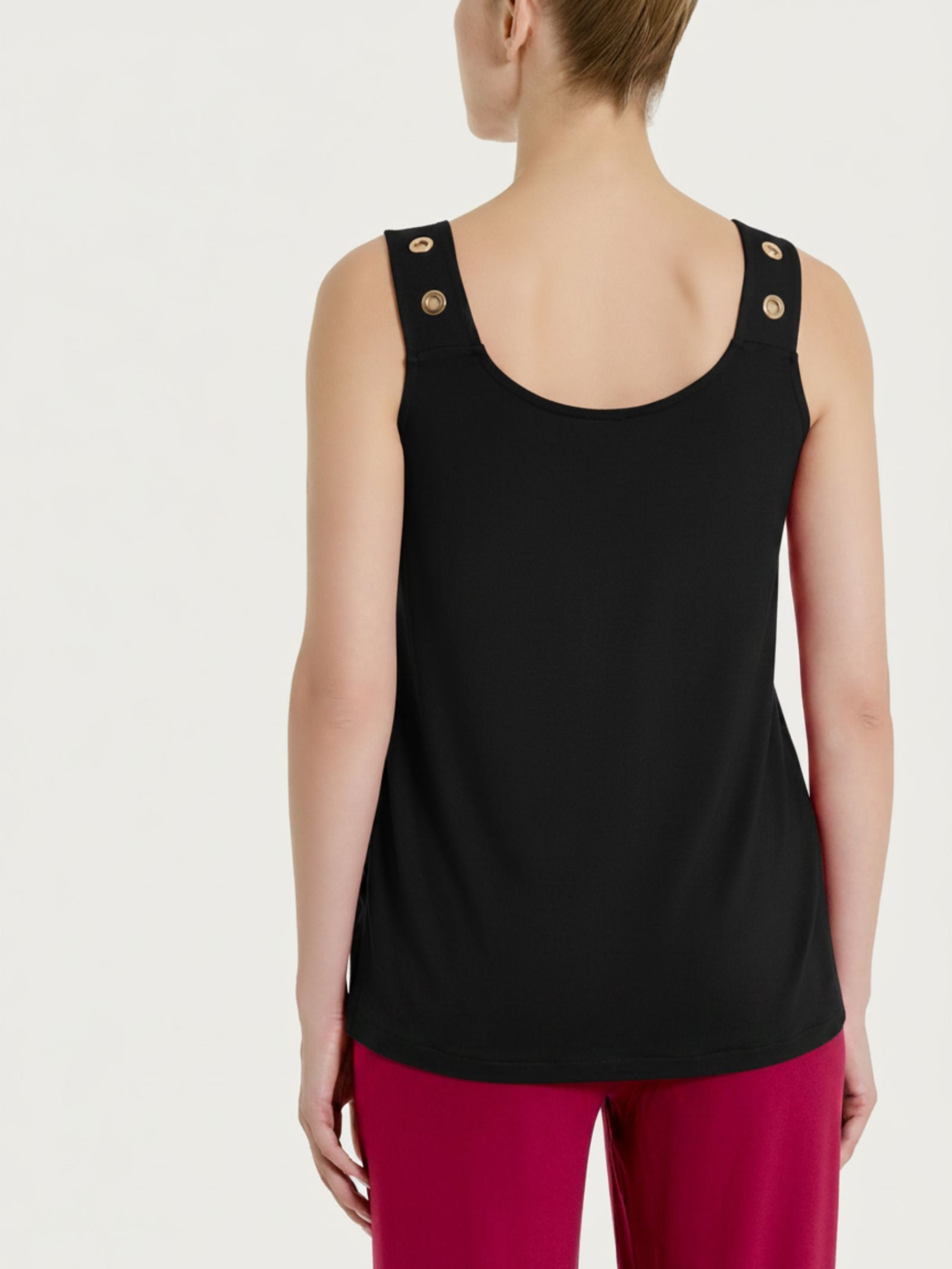 Ragno Viscosa Summer Top spalla larga canotta nero