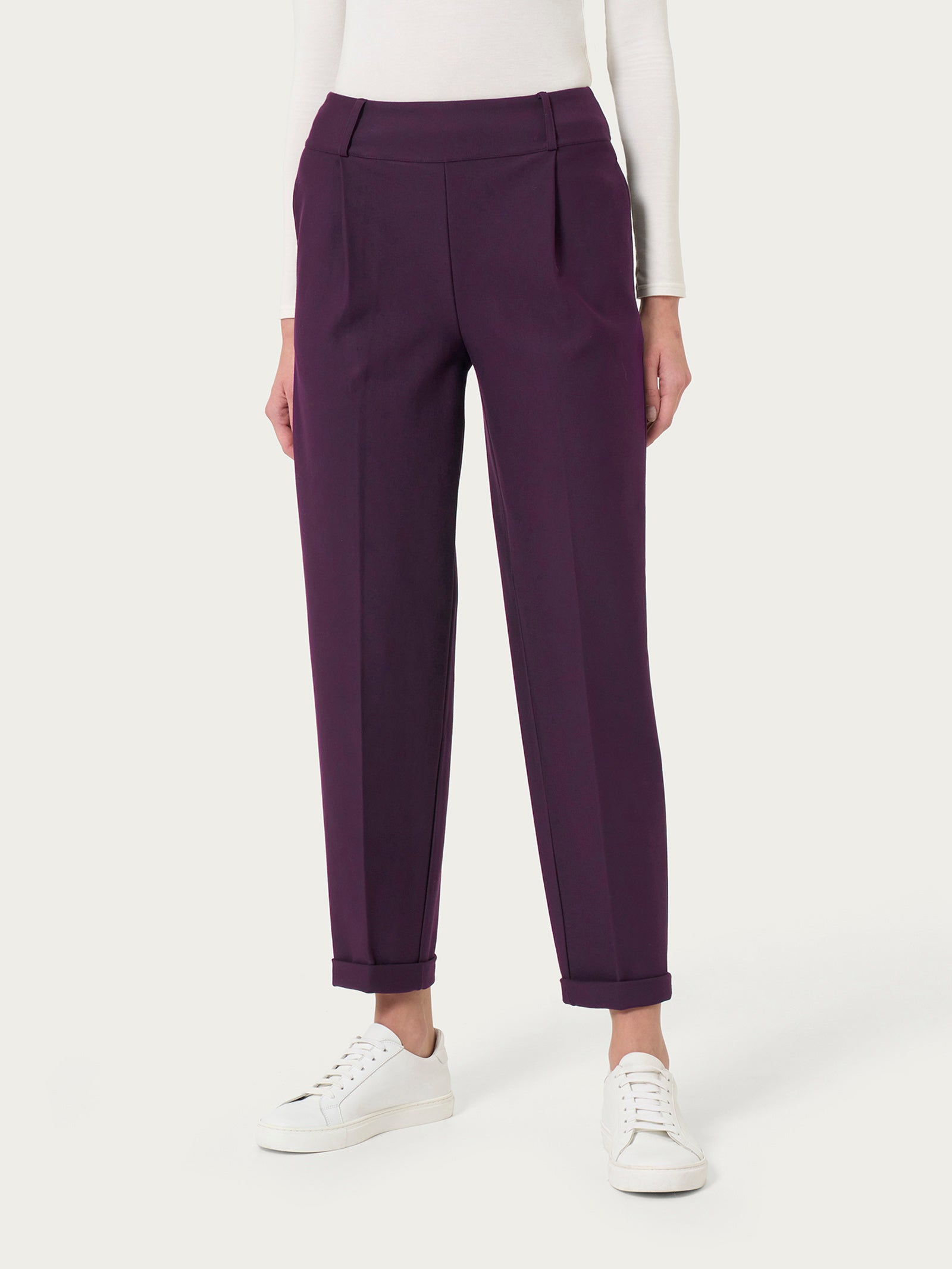 Ragno Compact pantalone carota viola Plum Perfect elasticizzato