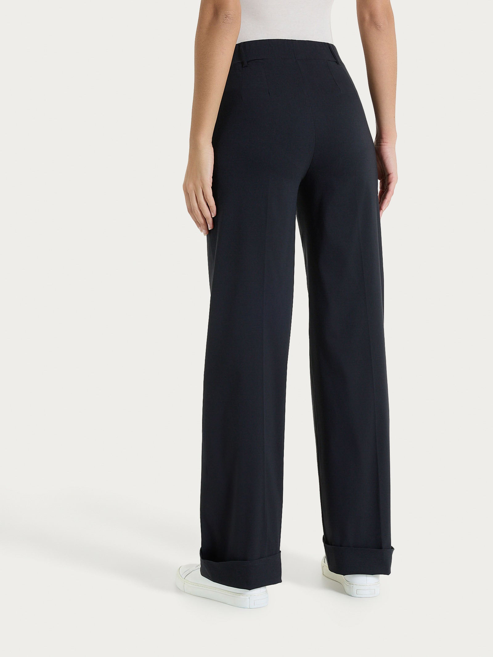 Ragno Super Fresh pantalone ampio gamba larga tasche nero