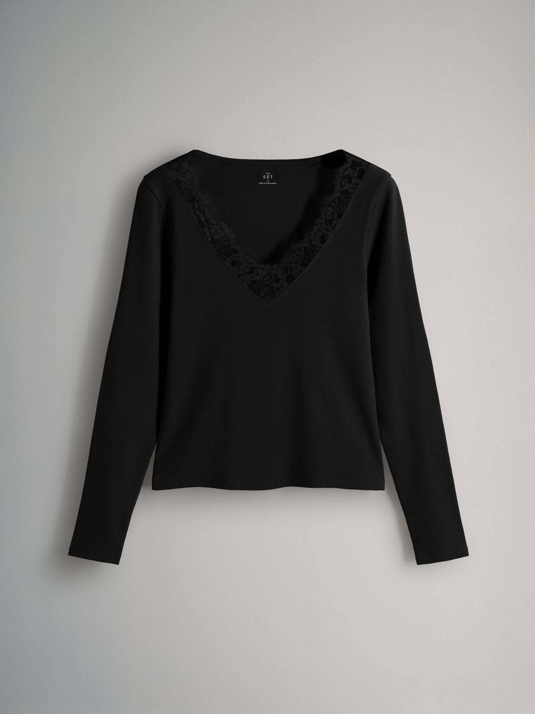 Geo Next THE SET Magliette Scollo V Donna 4 Pezzi Pizzo Maniche Lunghe