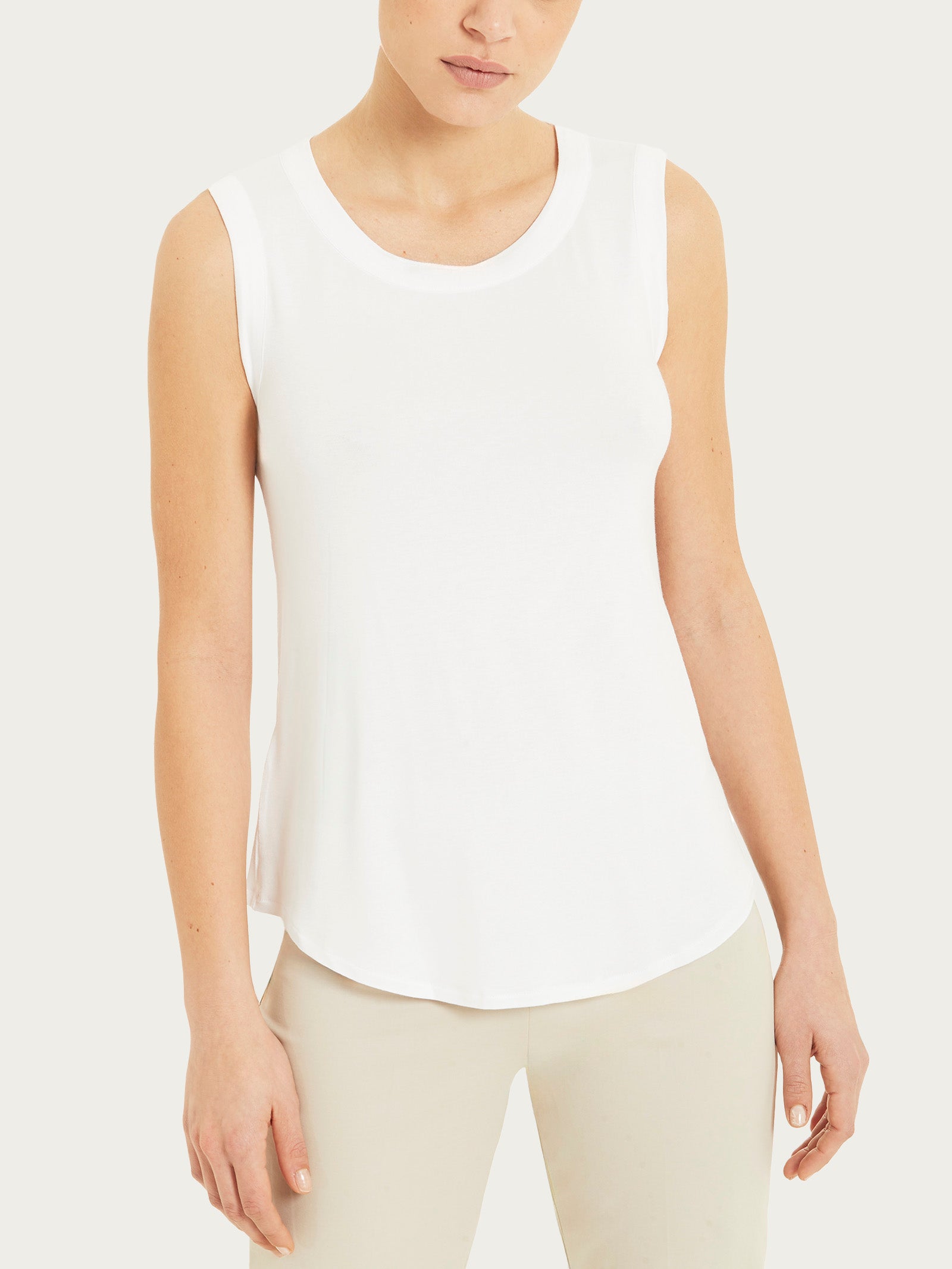 Ragno Viscosa Summer Top donna bianco spalla larga