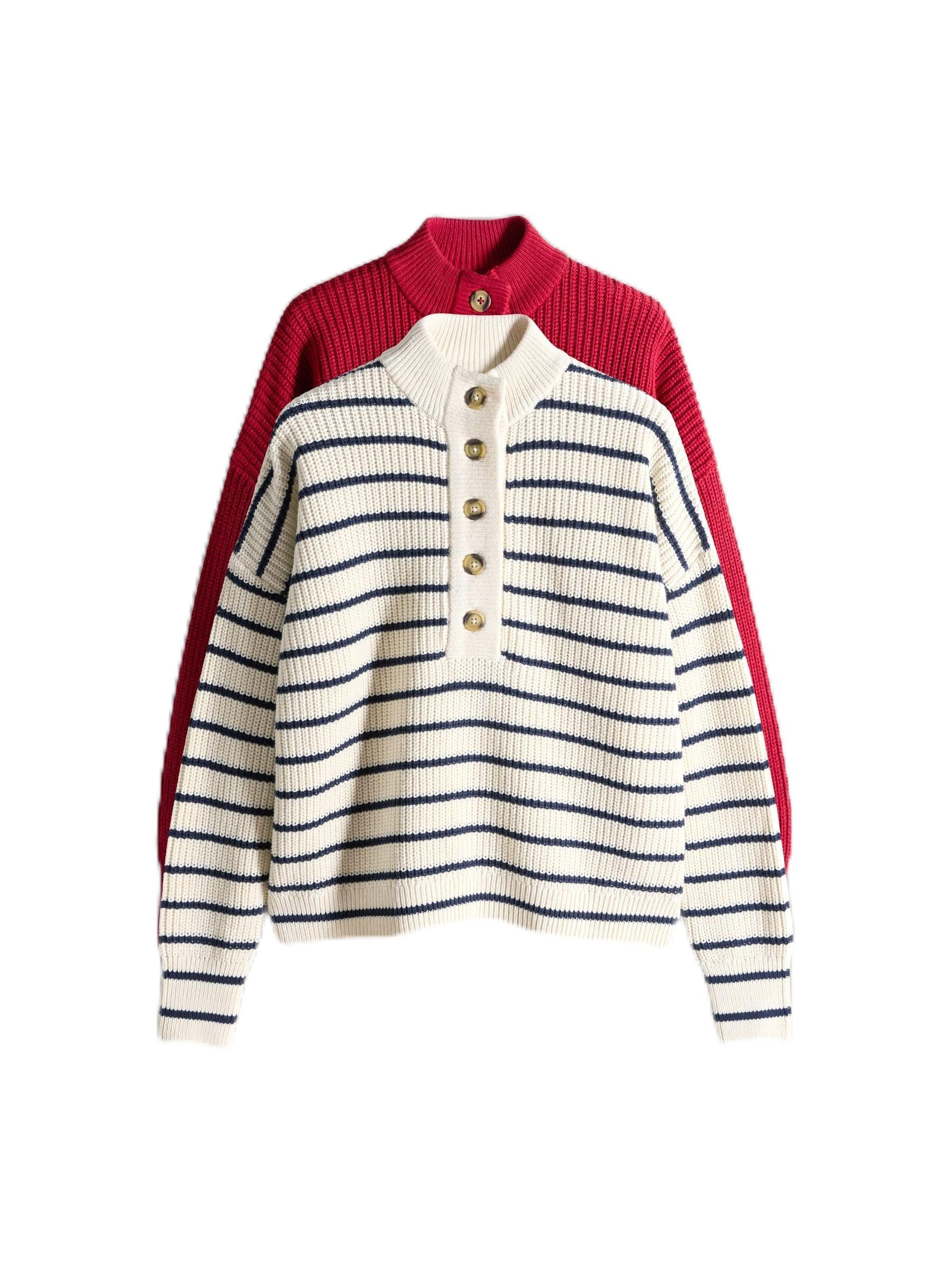 Geo Next The Set Maglione Donna Coste Larghe Confezione 2 Pezzi Bottoni