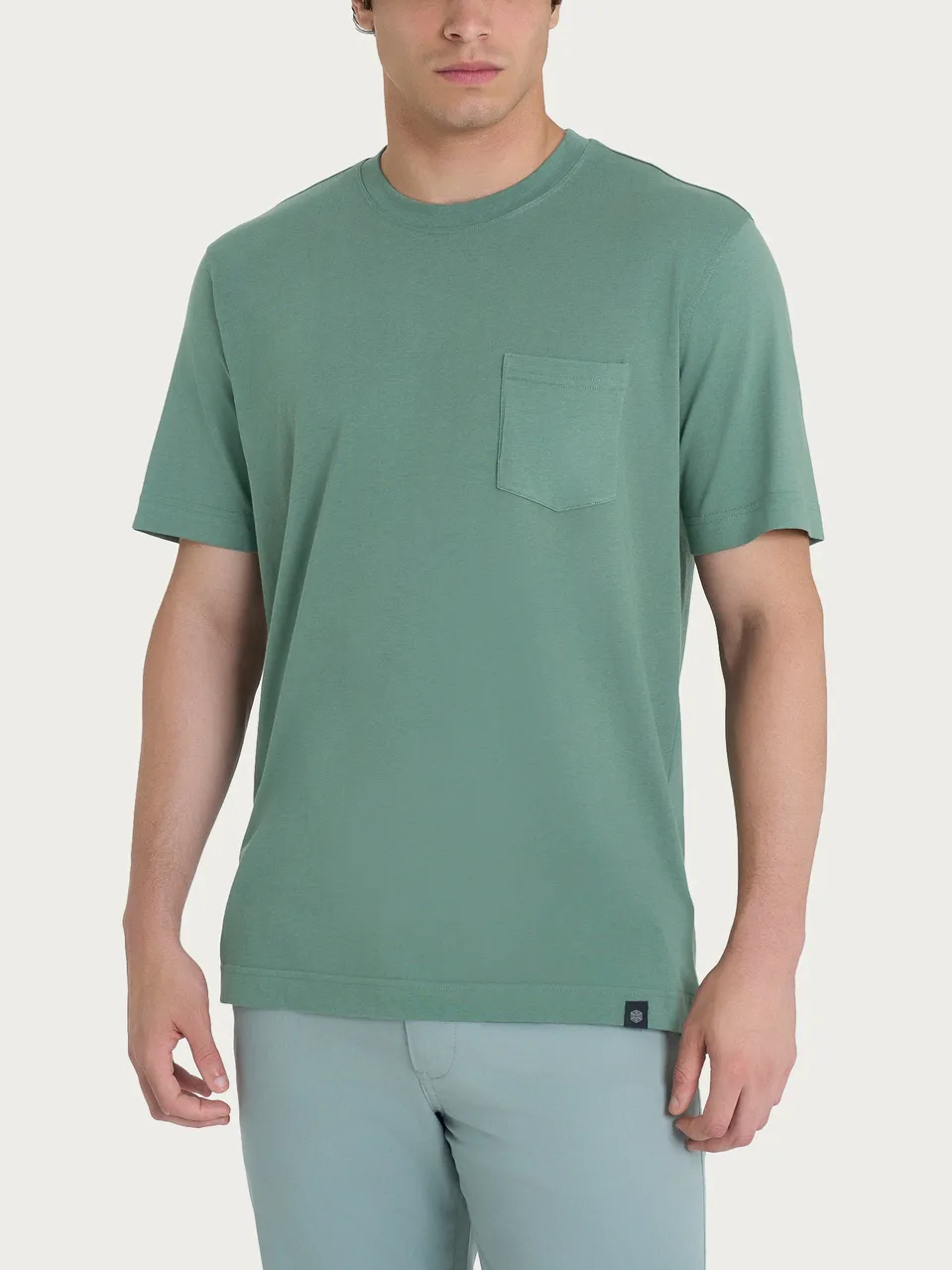 Ragno T-shirt Girocollo con Taschino Jersey Verde