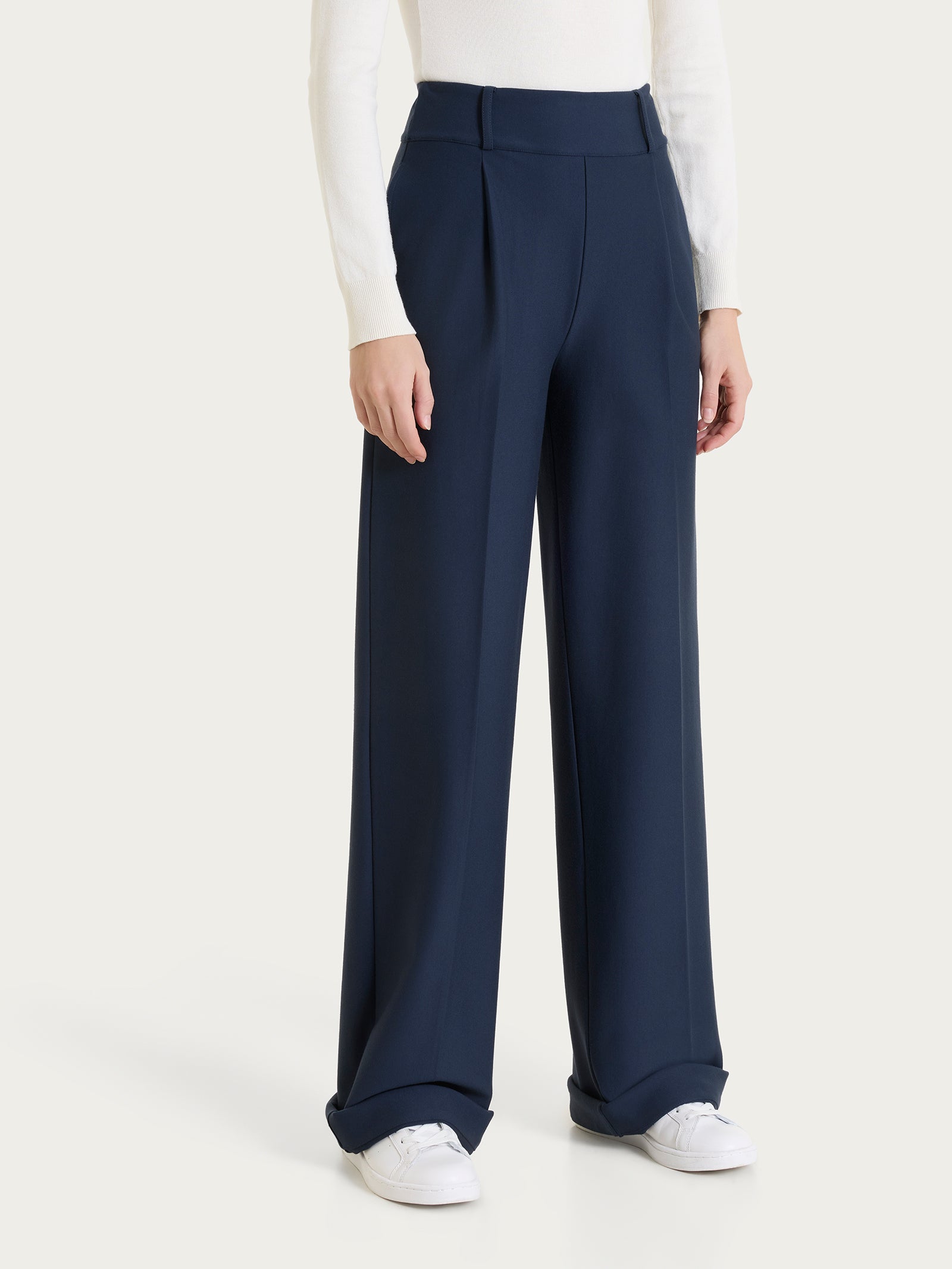 Ragno Compact Pantalone Ampio Tasche Pinces Persia wide leg