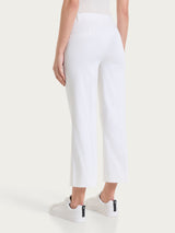 Ragno Satin Power Cropped Flare pantaloni Bianco cotone stretch