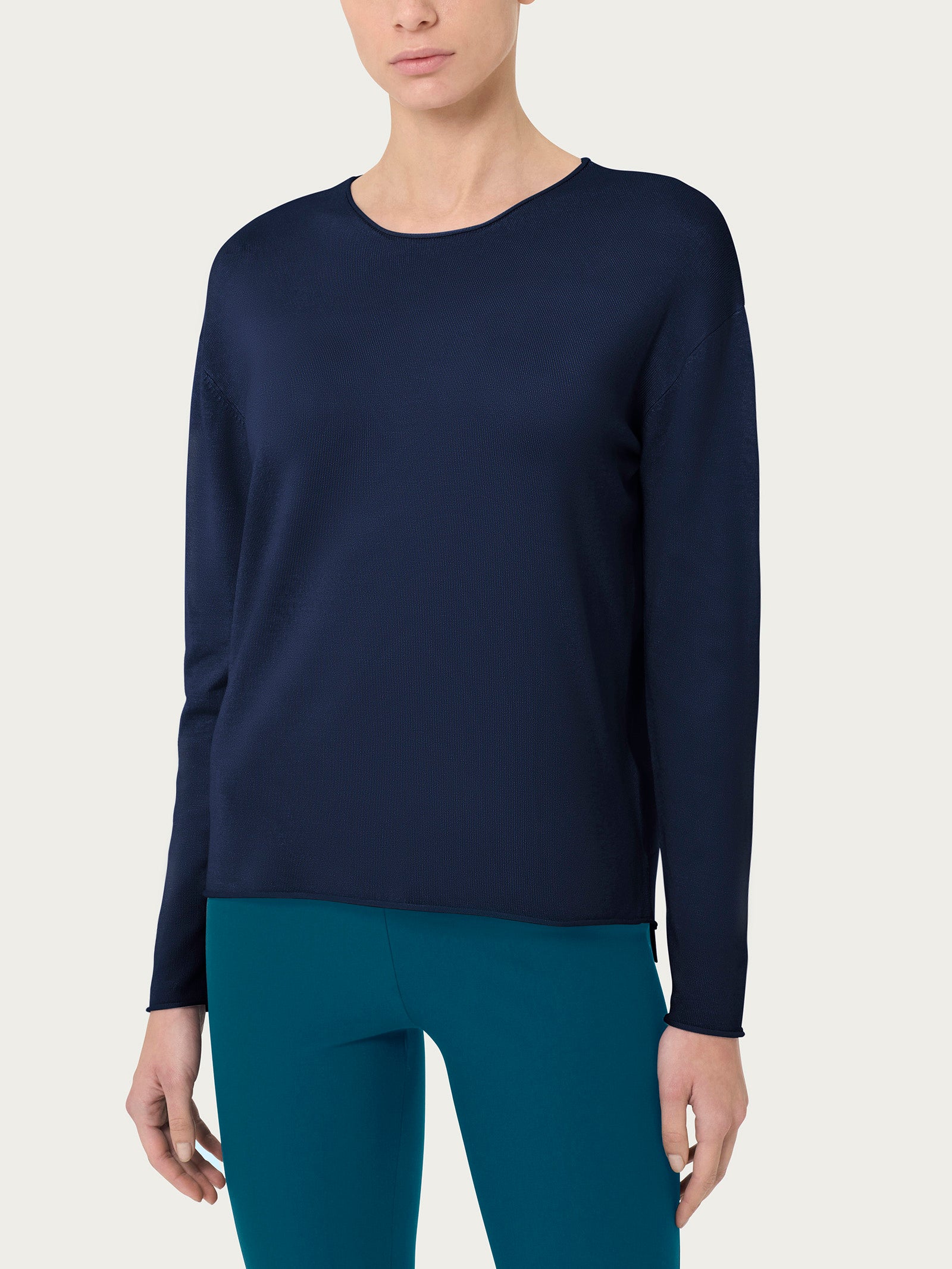 Ragno Four Seasons Maglia Asimmetrica Bleu viscosa