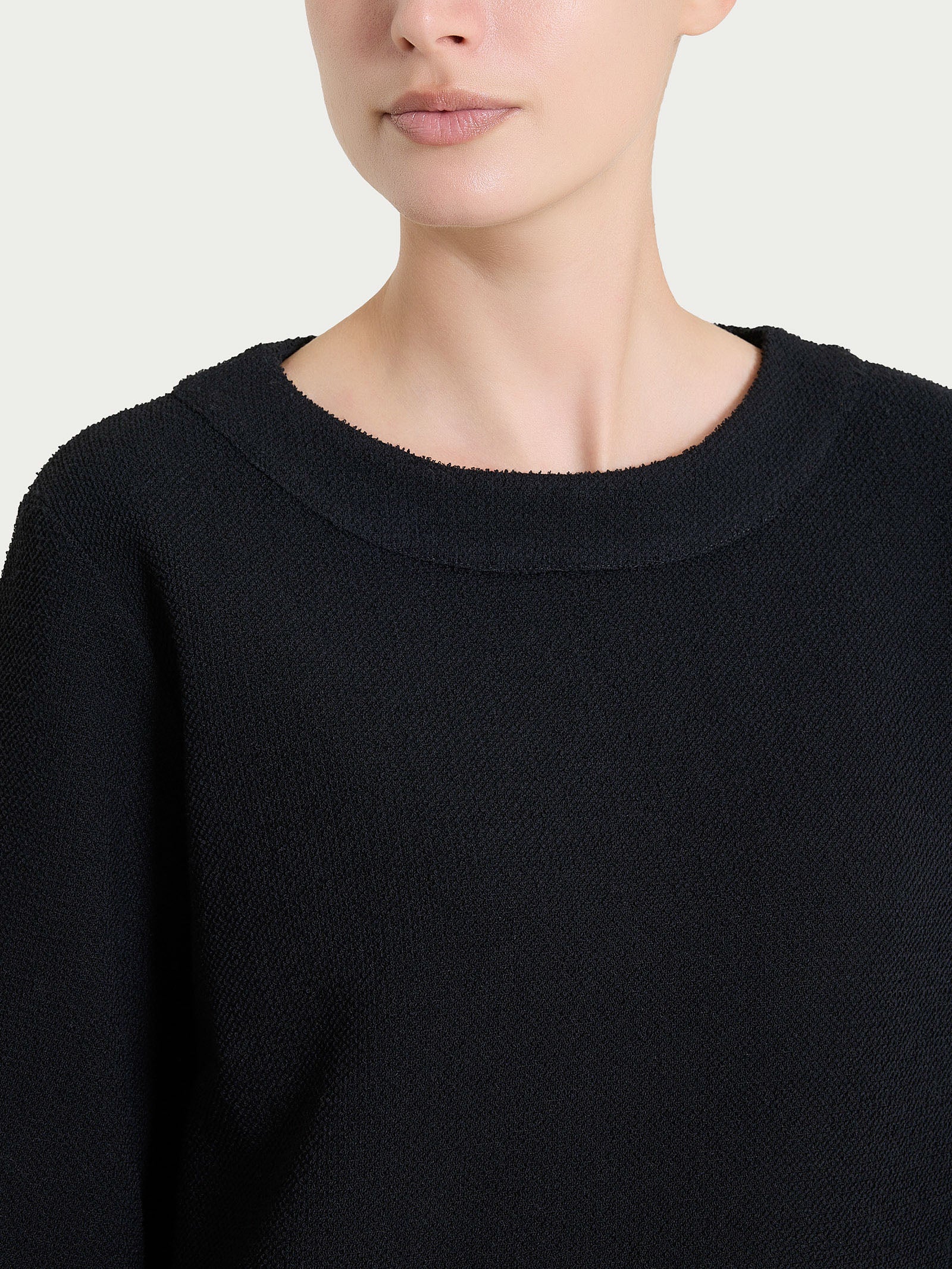 Ragno felpa girocollo Japanese Fleece nera Nero