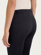 Ragno Satin Power Cropped Flare pantaloni Nero cotone stretch
