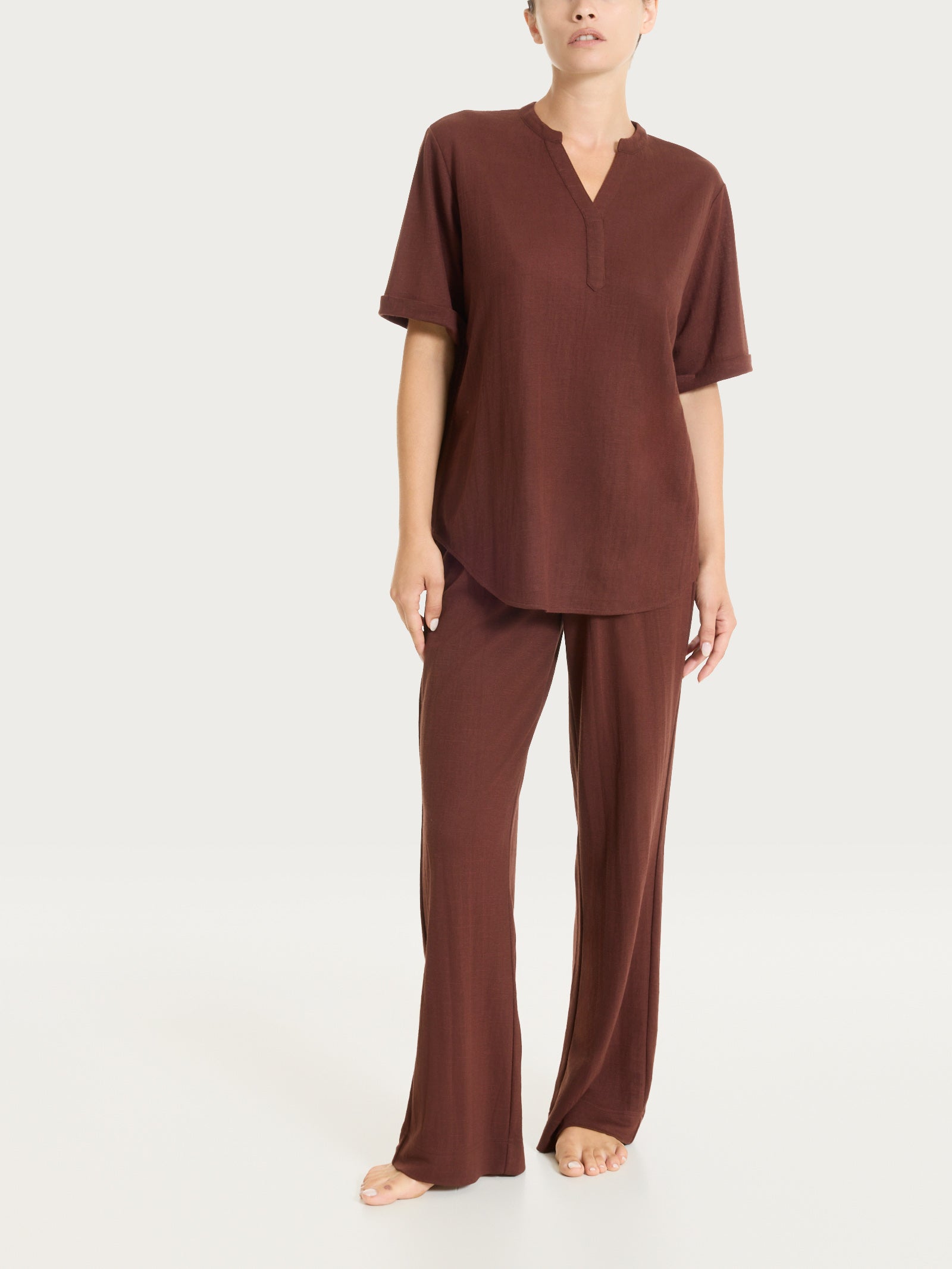 Ragno Summer Slub Serafino Maglia Chocolate