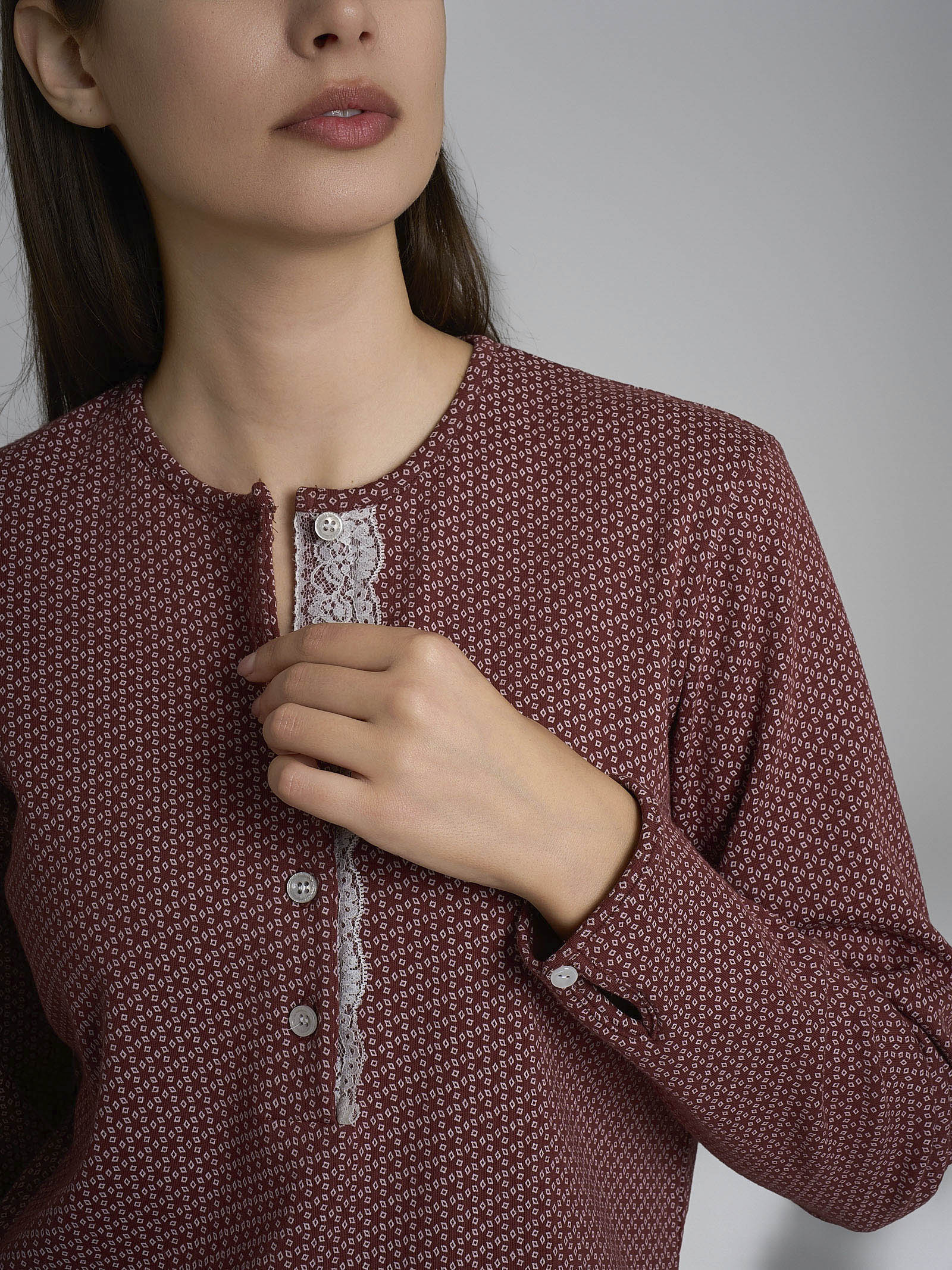 Ragno Interlock pigiama serafino pizzo Henna Micro Cravatier