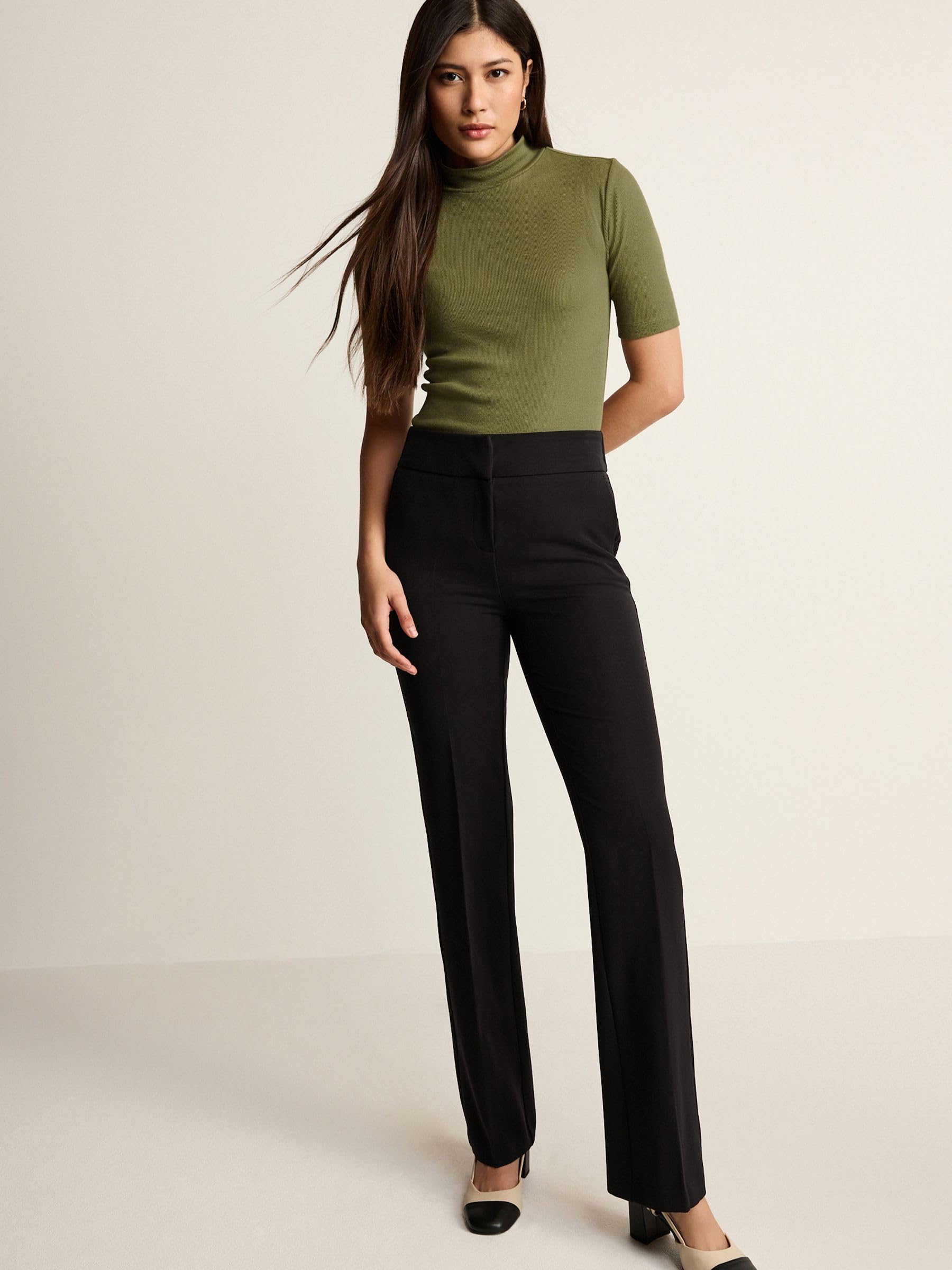 Next Pantaloni Sartoriali Bootcut Quadri Elasticizzati