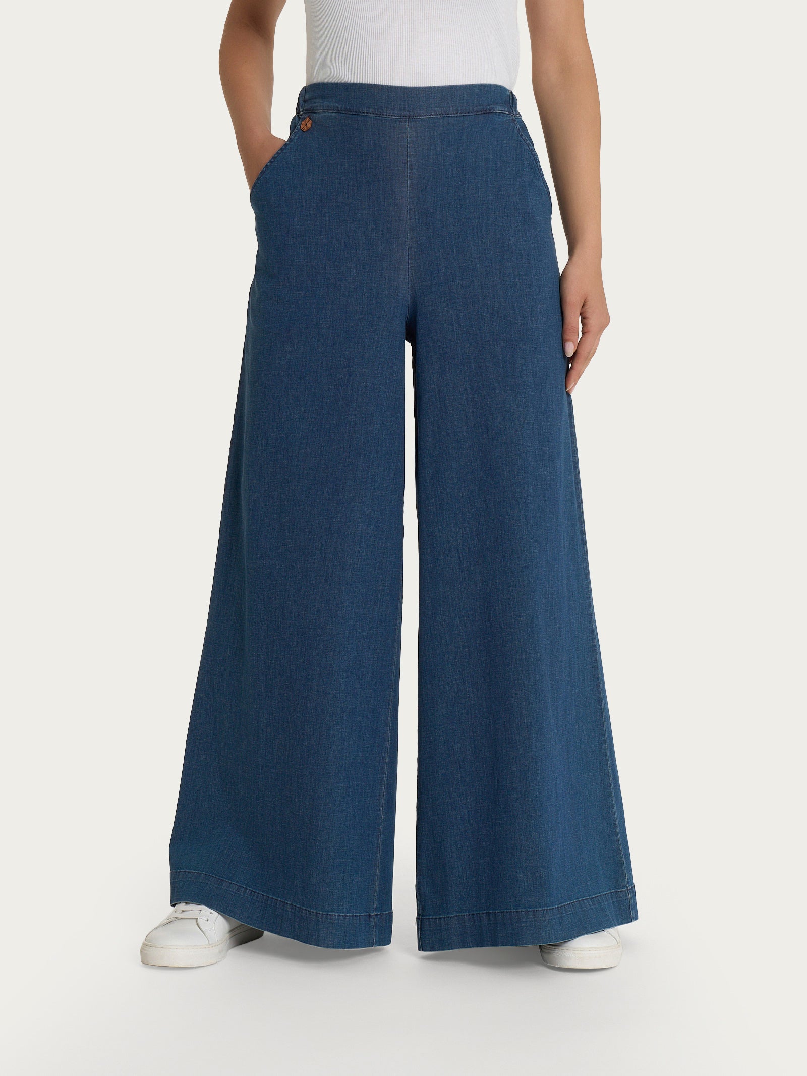 Ragno Super Light Denim jeans palazzo donna indigo