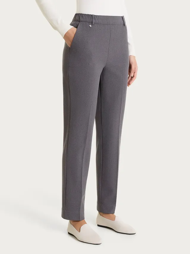Ragno Pantalone Dritto Flannel Twill Ardesia Mel. Tasche