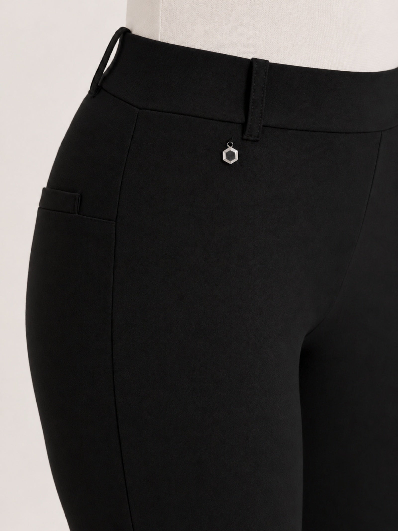 Ragno Compact Pantalone Sigaretta Donna Nero elasticizzato