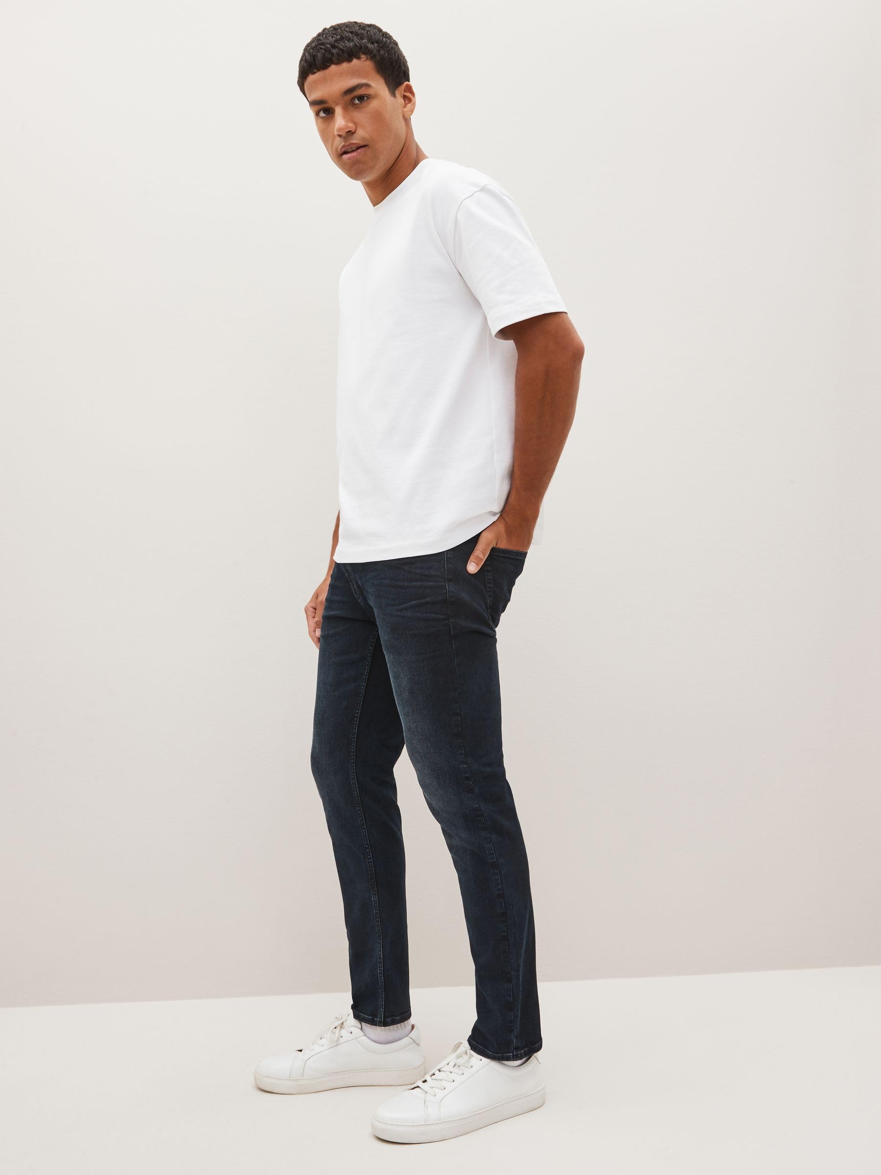 Next jeans skinny uomo elasticizzati misto cotone blu
