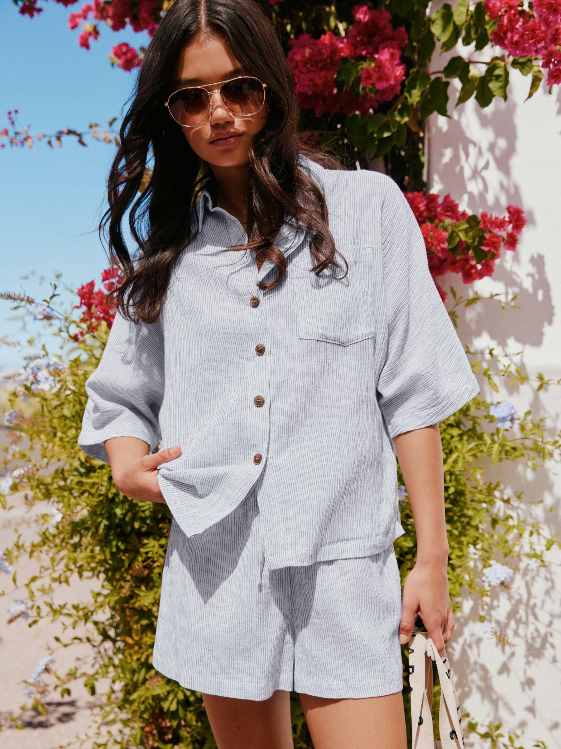 NEXT camicia lino maniche corte donna vestibilità comoda