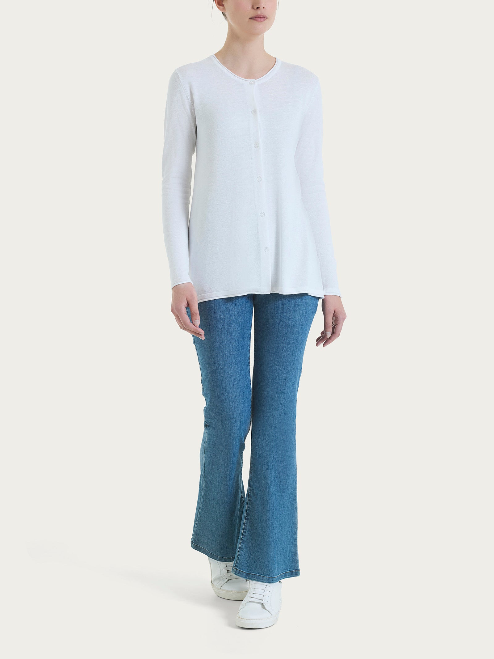 Ragno Summertime Cardigan Aperto con Bottoni Bianco