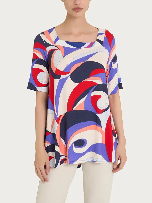 Ragno Gem Maglietta Donna Squadrato Fant Blu in Viscosa