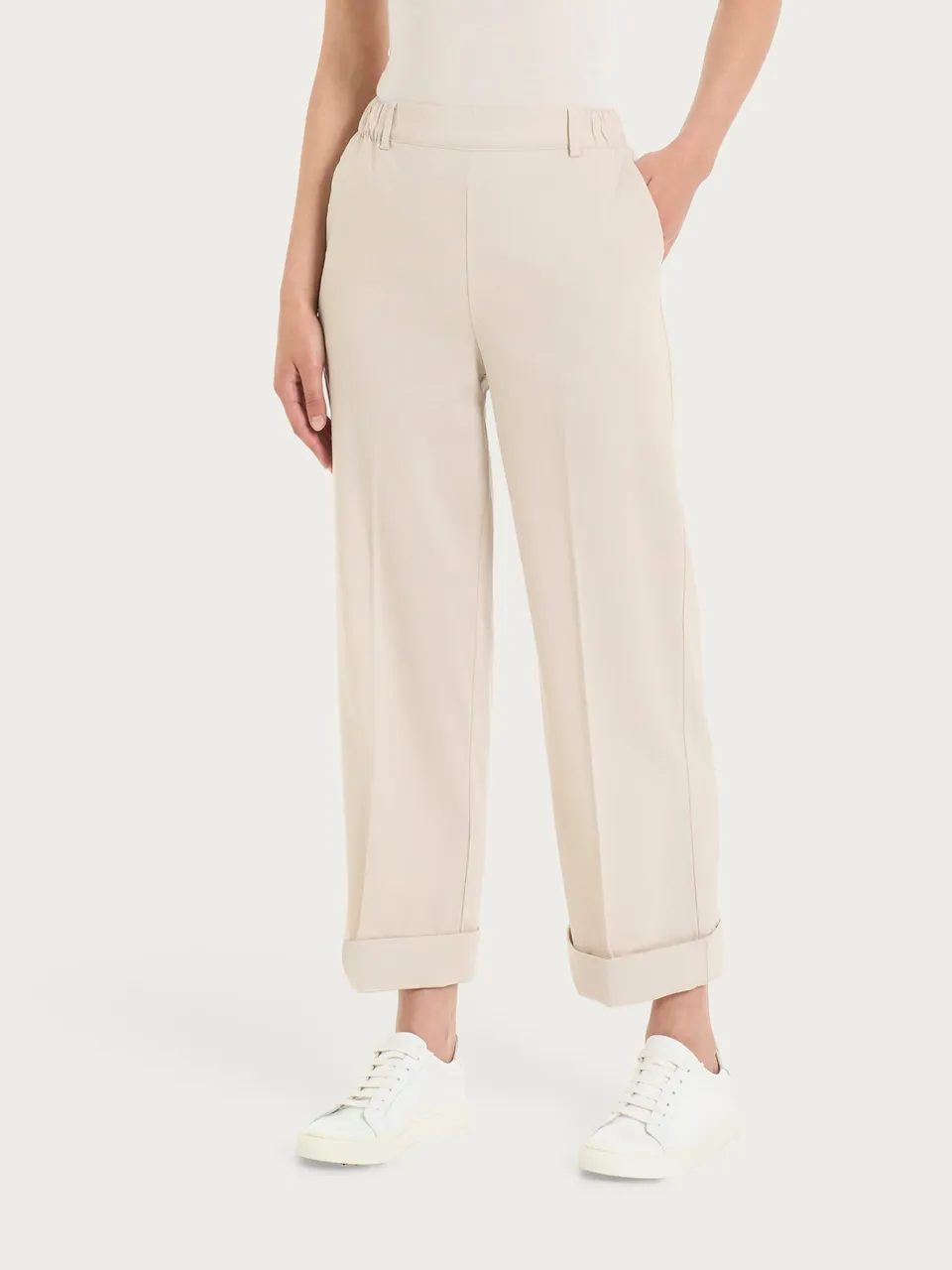 Ragno Super Natural pantalone ampio con tasche Champignon