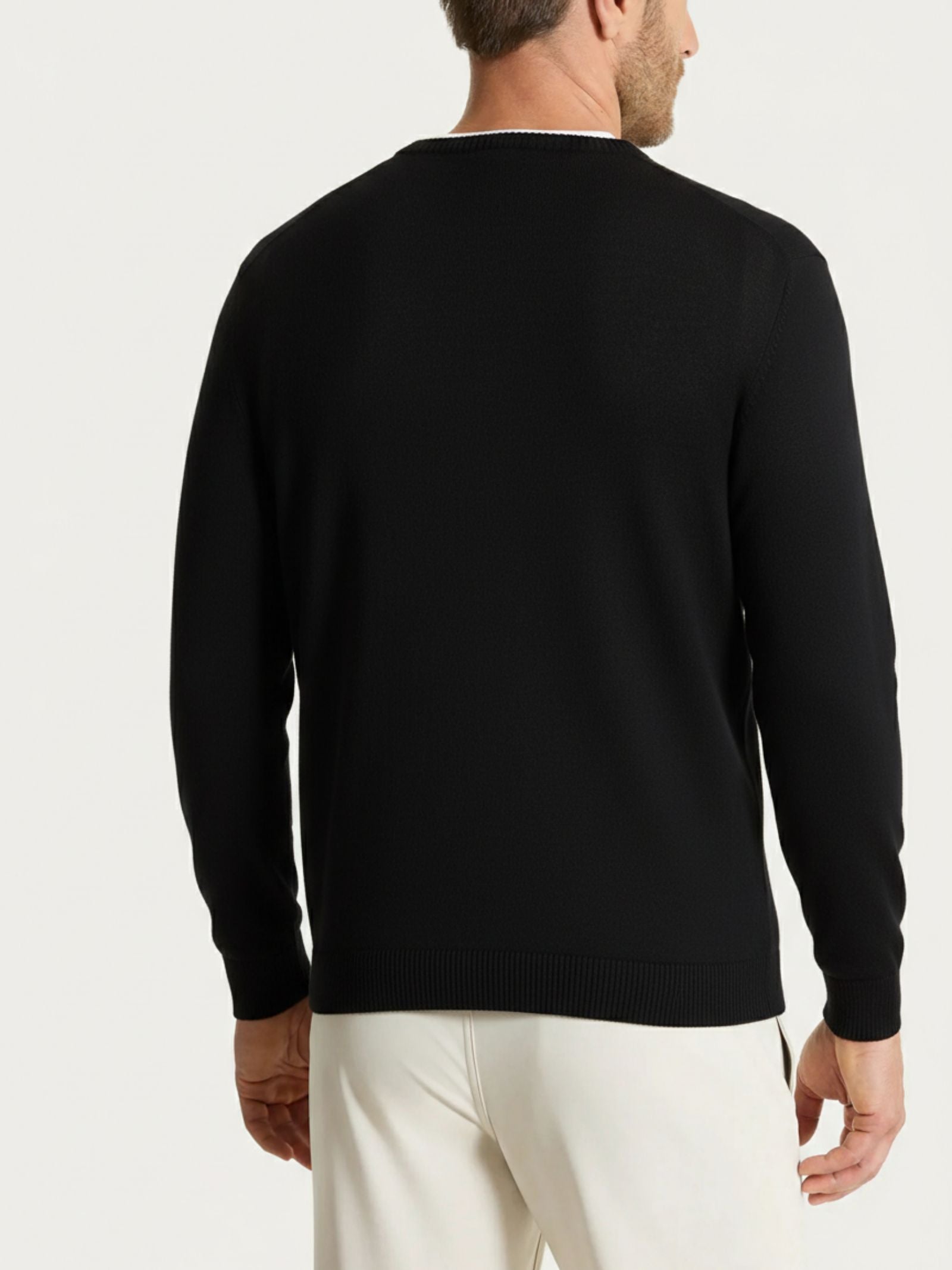 Ragno Puro Cotone maglia girocollo uomo Nero