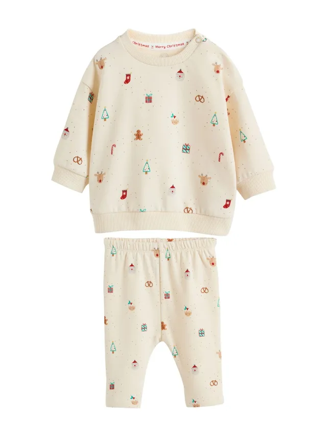 Next completo natalizio neonato felpa joggers misto cotone