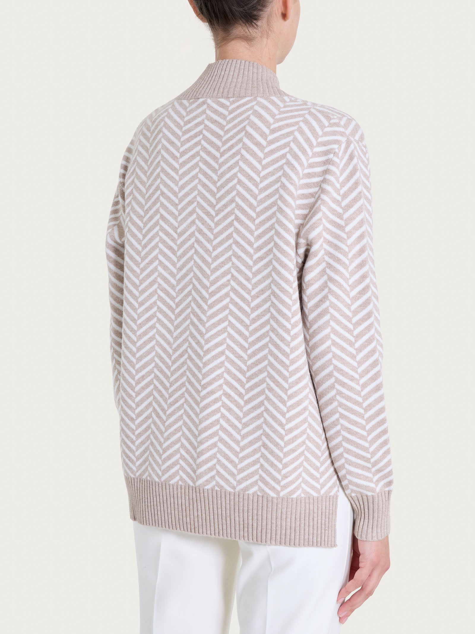 Ragno Four Seasons Cardigan aperto spigato Cammello