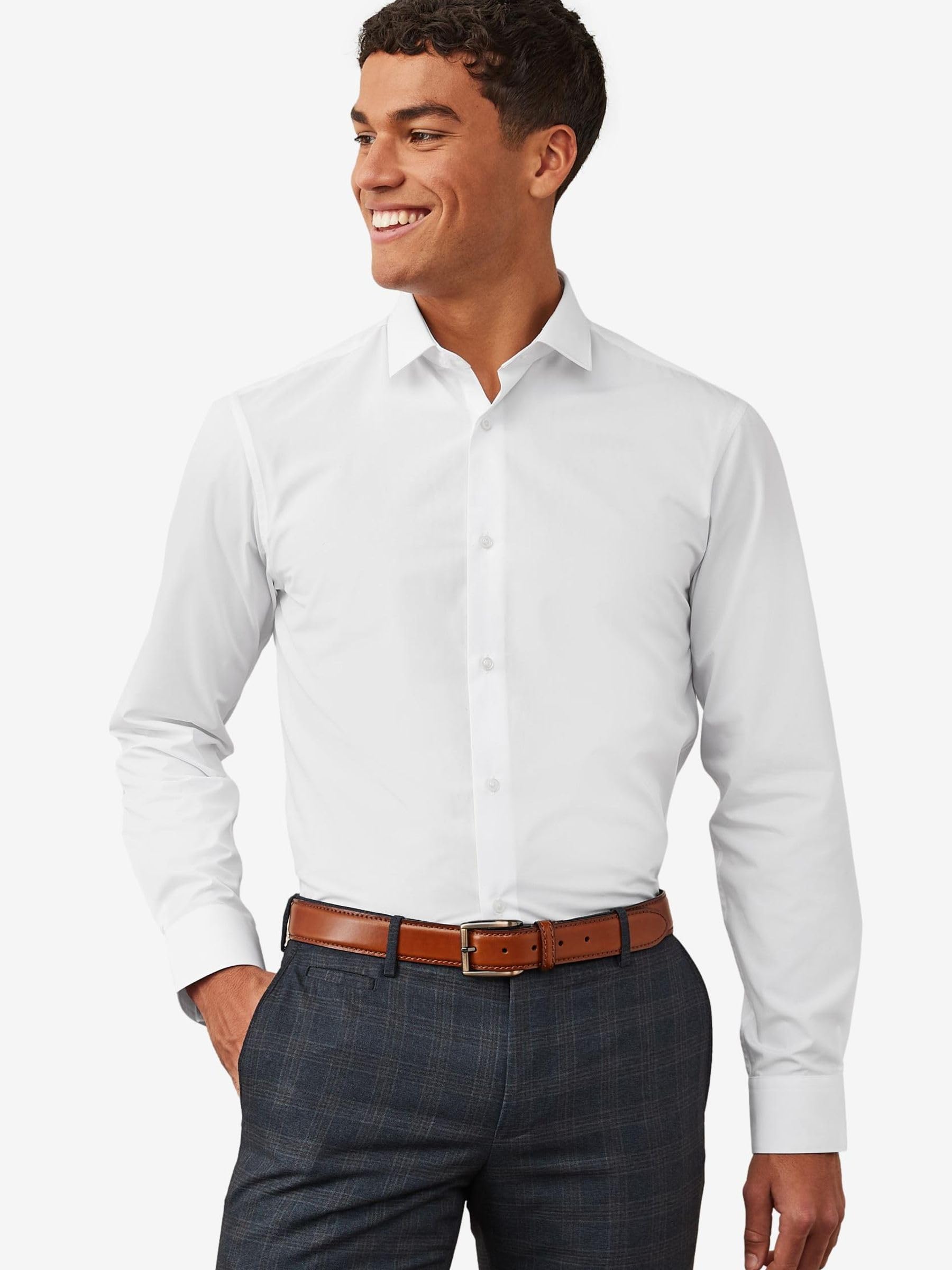 NEXT Camicia Easy-Care Attillata Uomo Misto Cotone