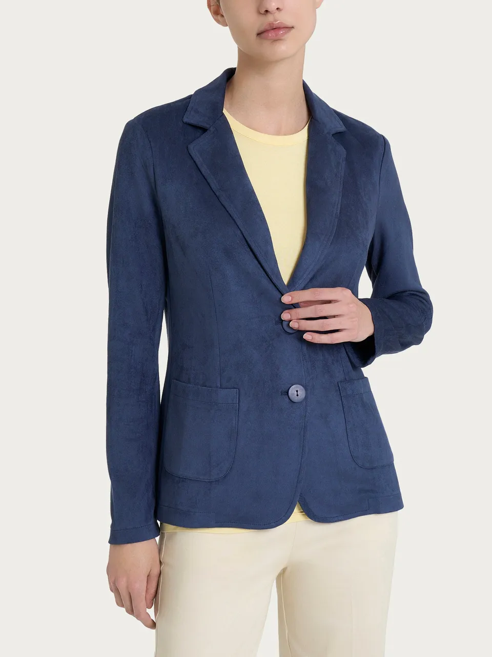 Ragno Eco Suede Blazer Due Bottoni Blu