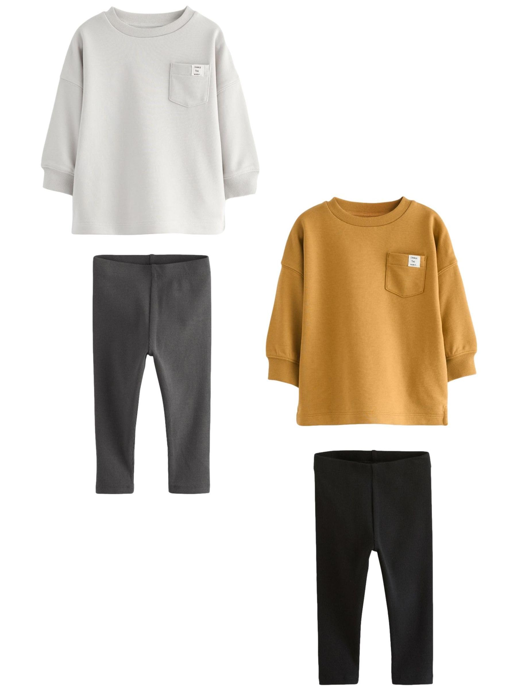 Next set t-shirt manica lunga + leggings 62-68 2 pezzi