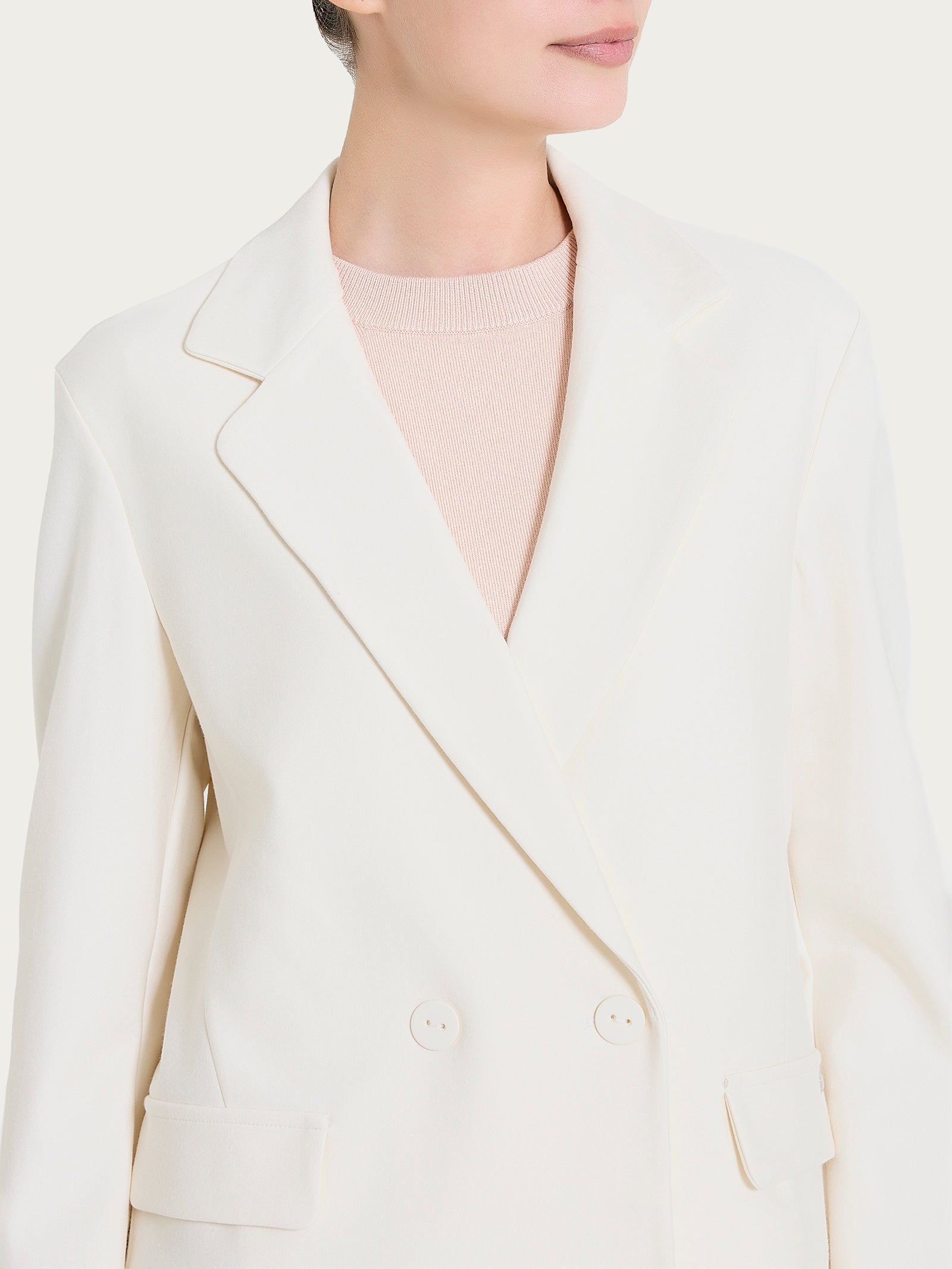 Ragno Compact blazer doppio petto bianco Avorio