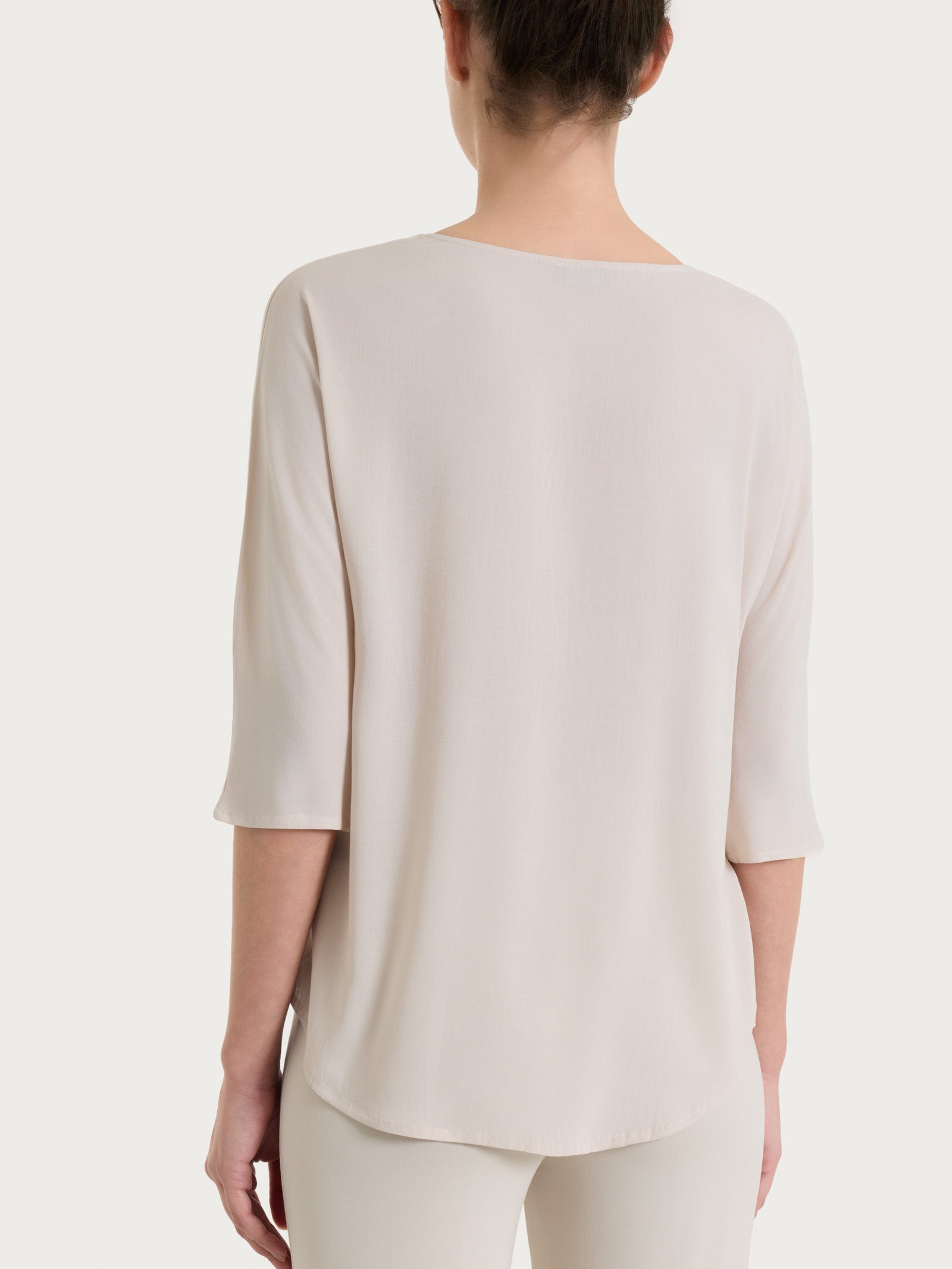 Ragno Voile Stretch blusa manica kimono 3/4 Champignon soft