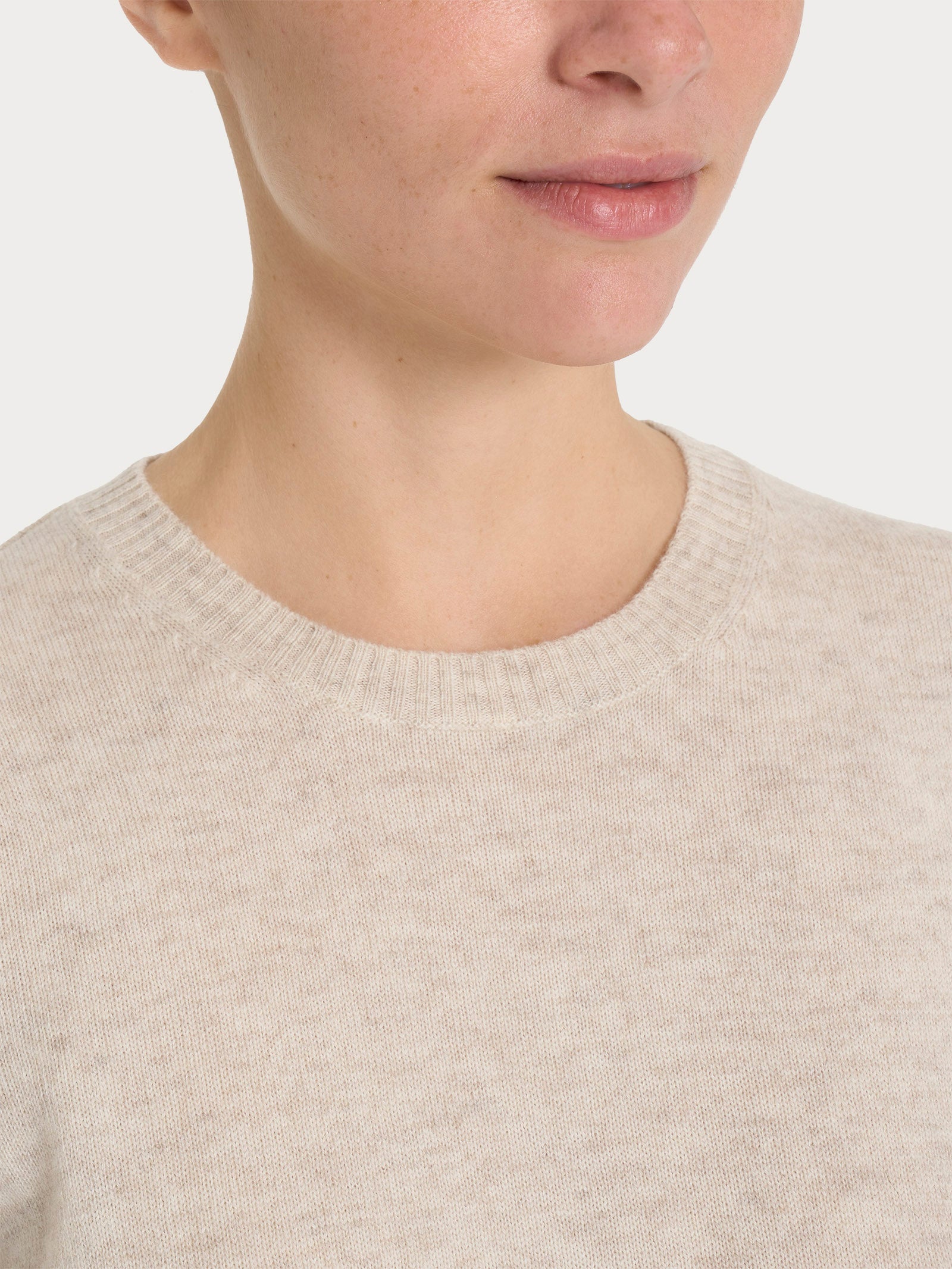 Ragno Merino Soft Girocollo Maglia Donna Champignon Cashmerino