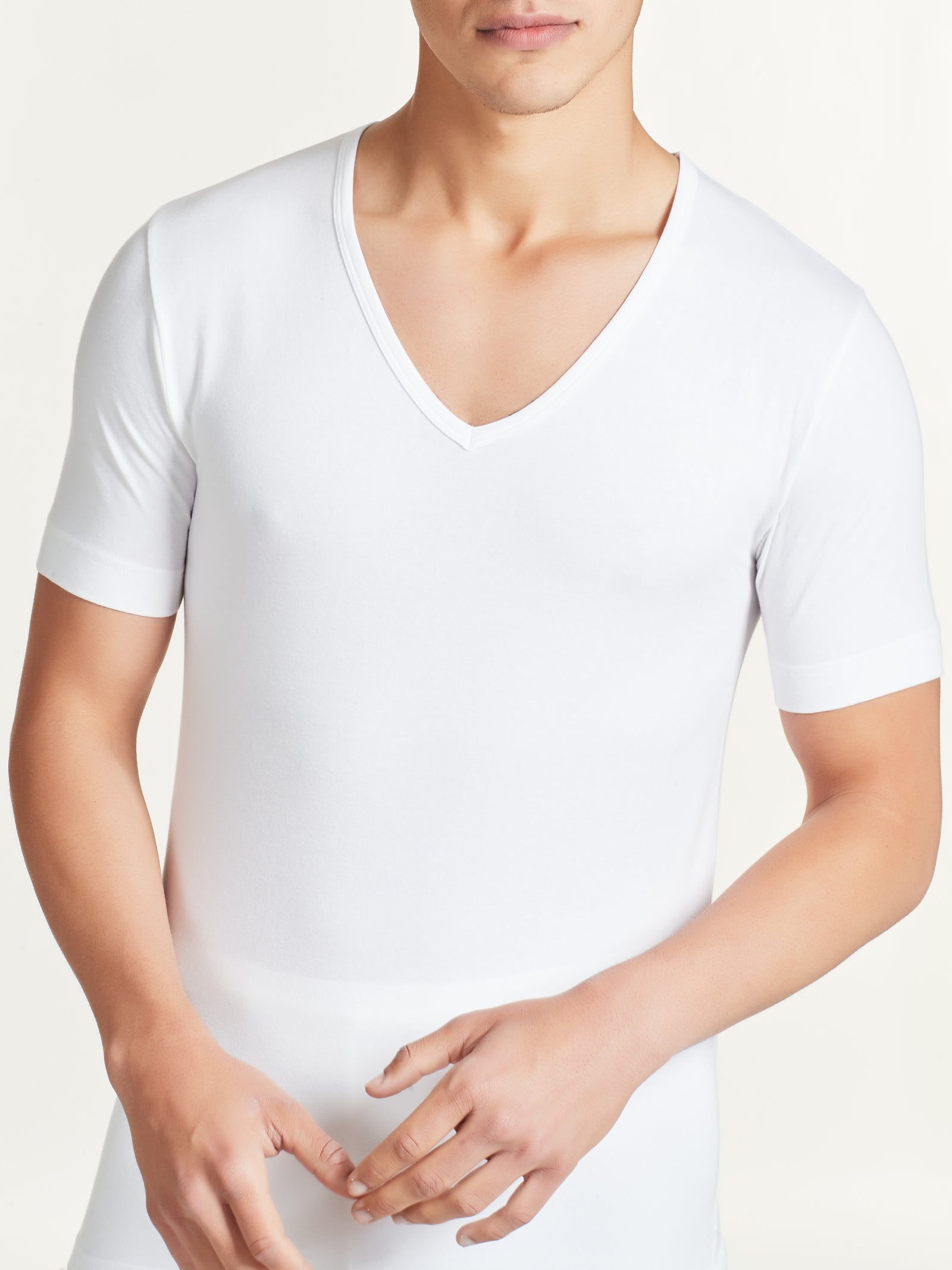 Ragno Dynamic scollo a V maglietta uomo bianco bipack cotone