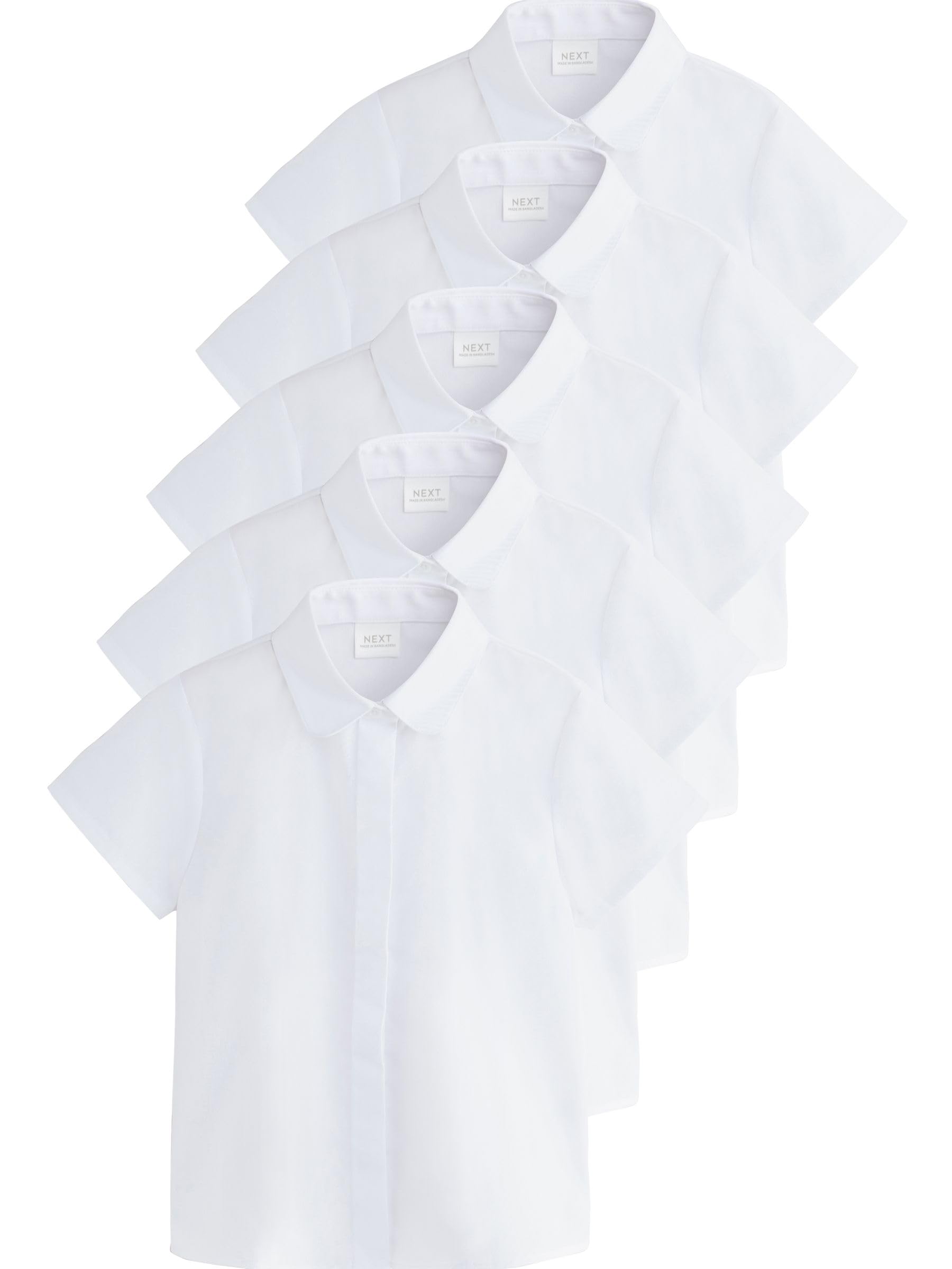 Next camicie scuola bambina maniche corte 5 pezzi 146 cotone